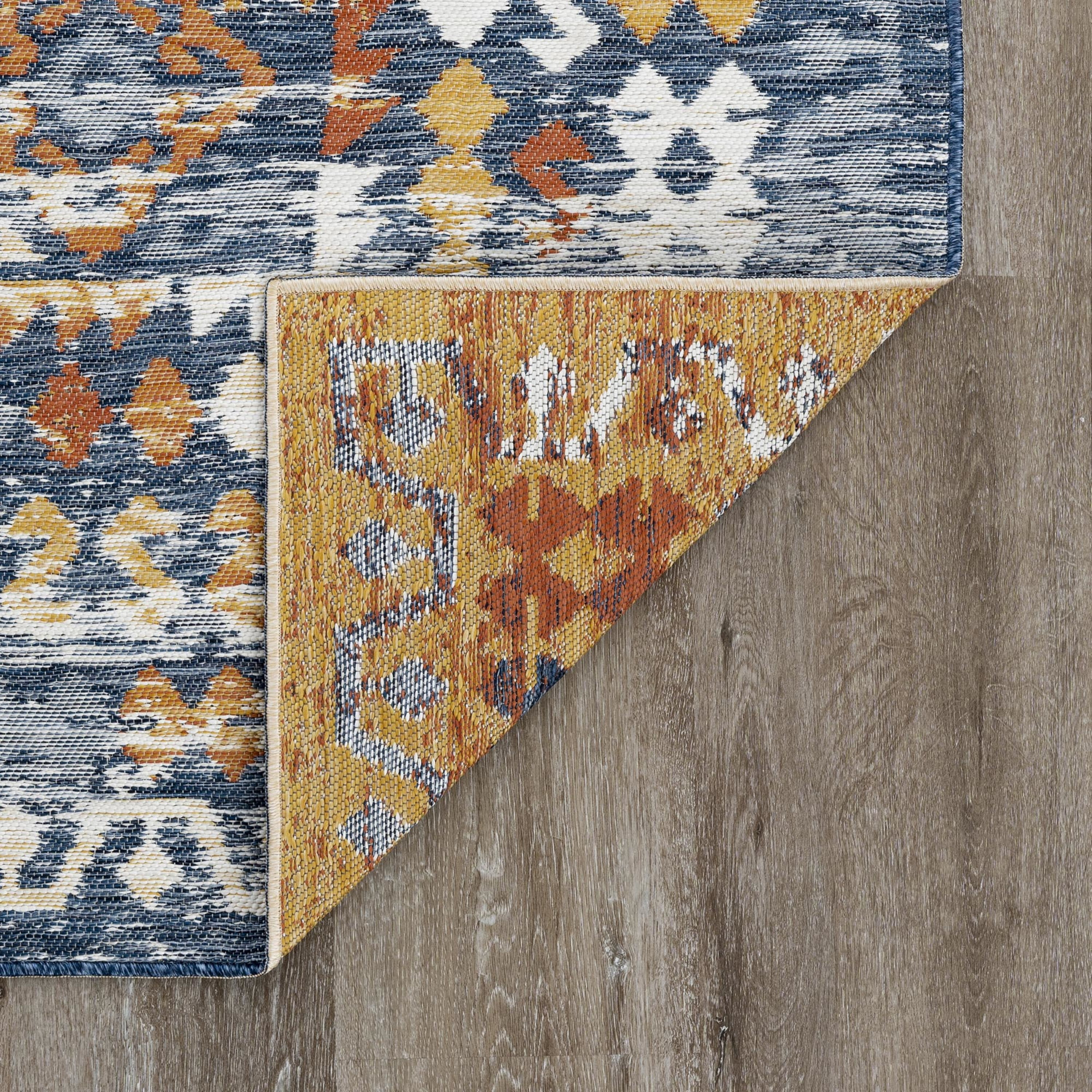 Bliss Rugs Moroccan Indoor Outdoor Area Rug, Fade Resistant Patio and Deck Decor (Multi-Color, 5 ft 3 in x 7 ft 3 in) z6ltx