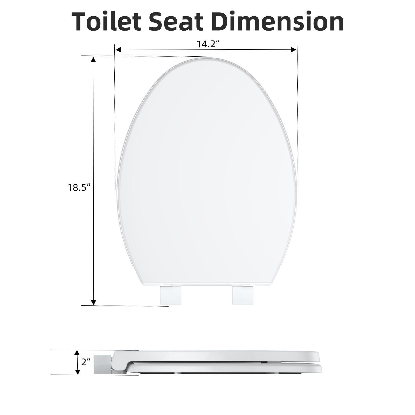 GARVEE Elongated Toilet Seat, Soft Close Quiet-Close Bathroom Cover with Quick Release Hinges (White, 19 in) 6vdqn