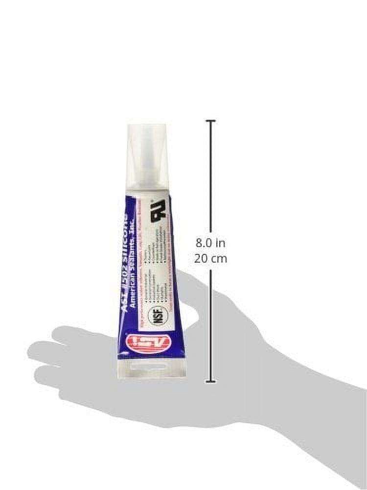 ASI ASI502 Industrial Silicone Sealant, Flexible Waterproof Adhesive (Clear, 0.01 oz) wu1al