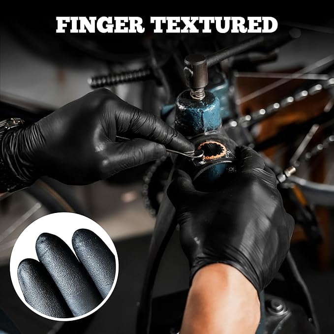 TitanFlex Heavy-Duty Nitrile Exam Gloves (Black, Medium, 100-ct) kvh5s