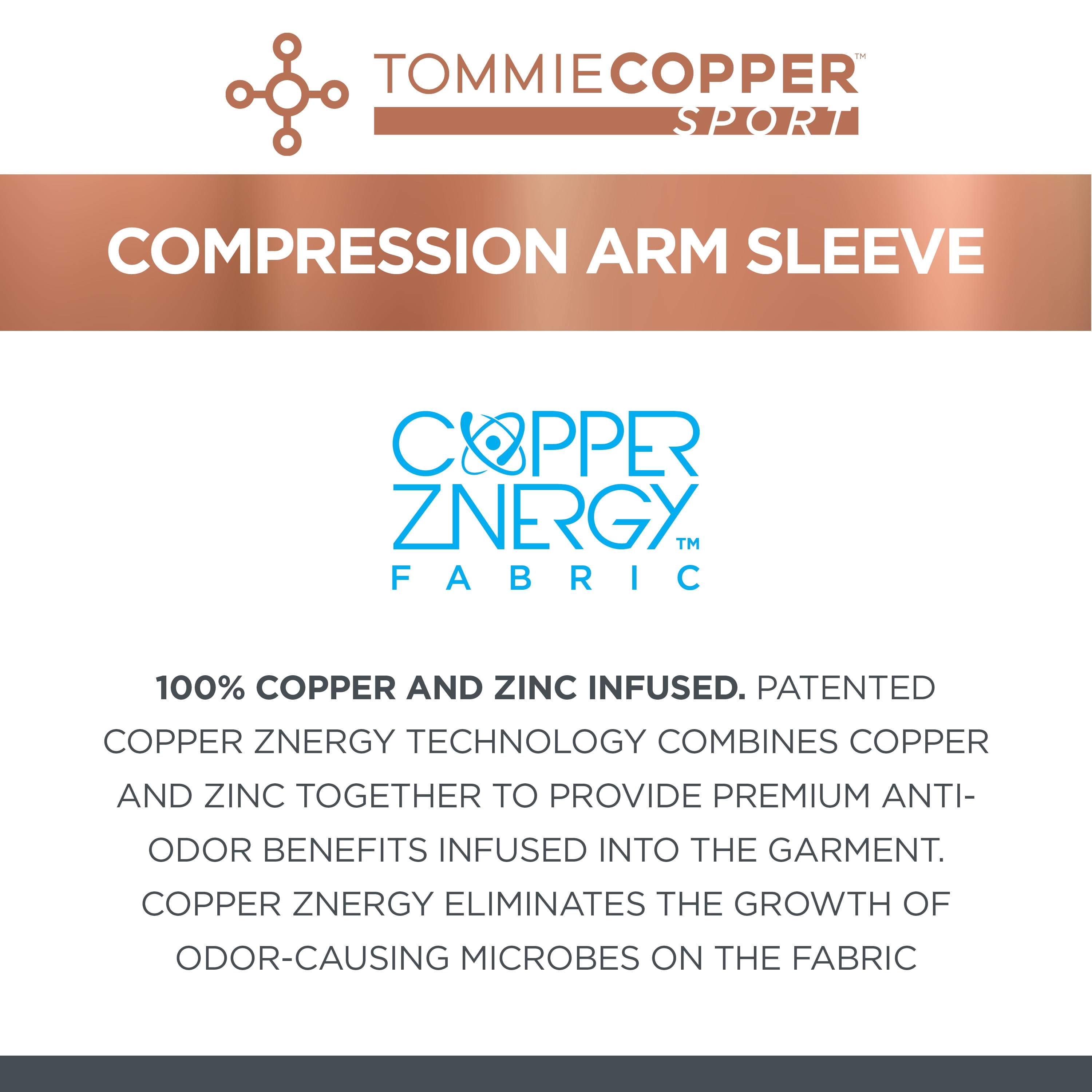 Tommie Copper Sport Compression Arm Sleeve, Copper Infused Support for Muscle Recovery (Black, Large/Extra-Large) rsyht