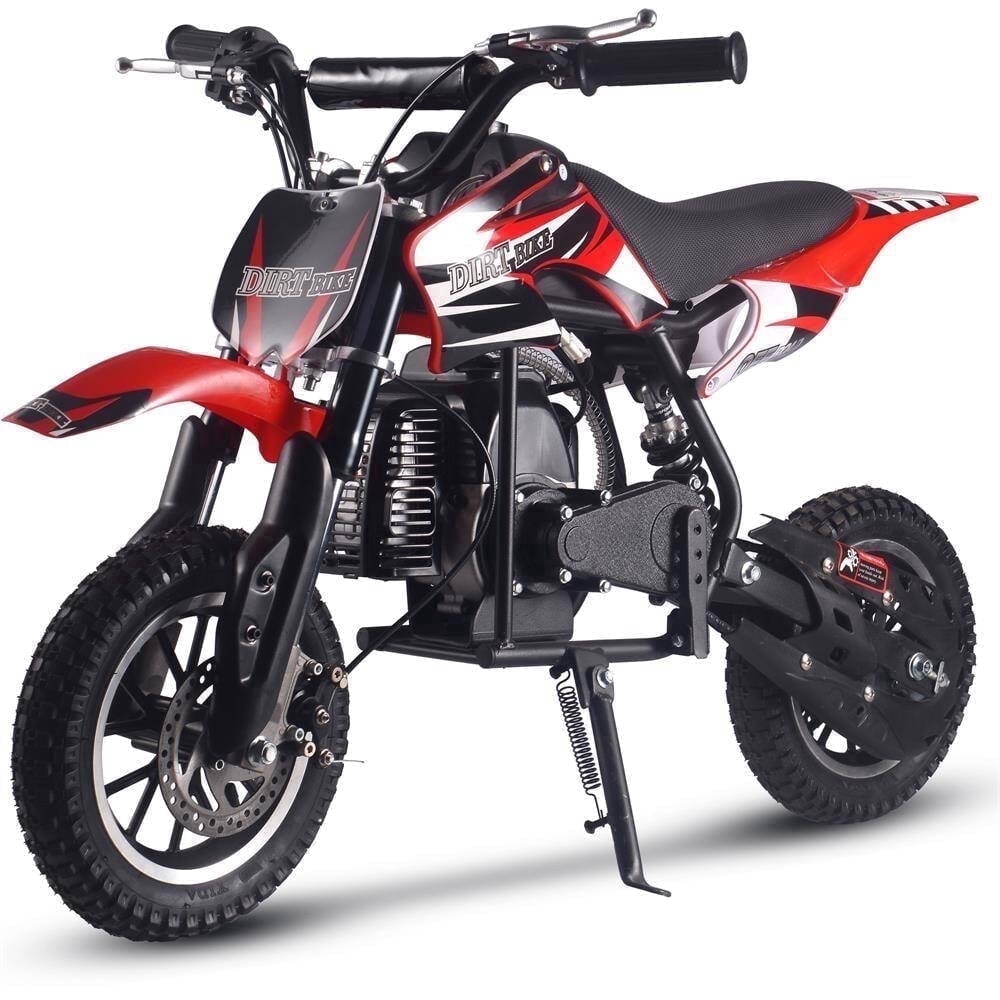 TOXOZERS 50cc 2-Stroke Gas Dirt Bike for Kids, Off-Road Mini Motorcycle with Front & Rear Suspension (Red, 42 in) x9ubt