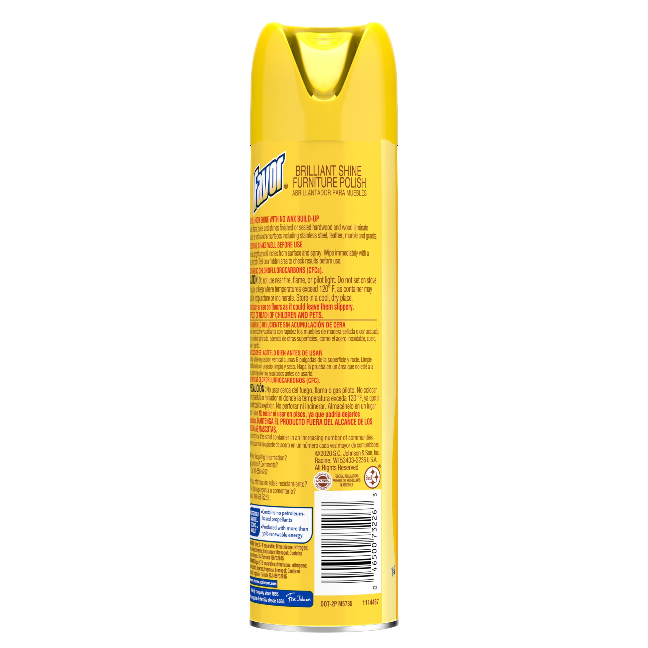 Favor Brilliant Shine Furniture Polish, Multi-Surface Dusting Spray, Fresh Lemon Scent (6 Pack, 9.7 fl oz) 8weqg
