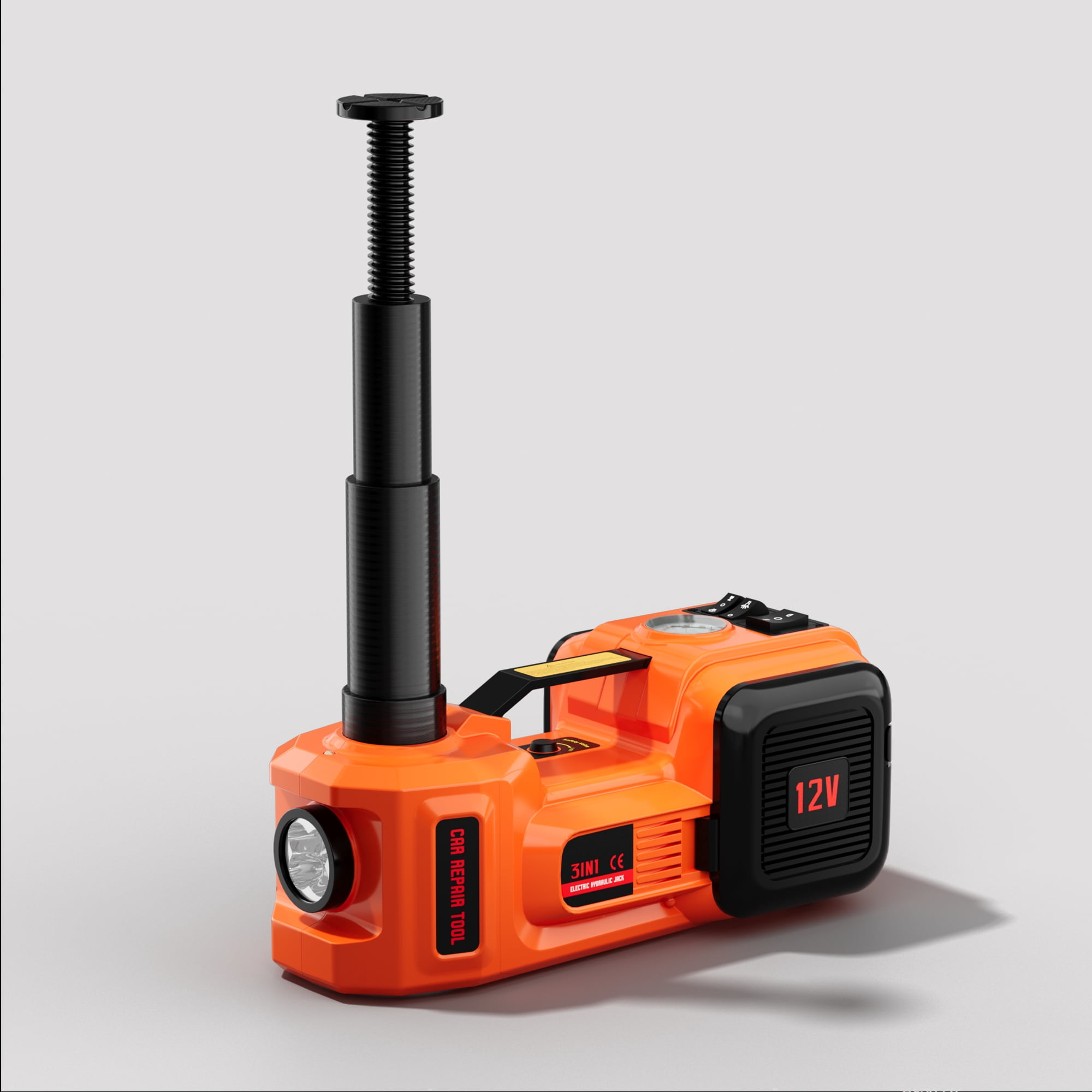 SZTAA Electric Hydraulic Car Jack with Air Compressor and Emergency Hammer (Orange, 5 Ton Capacity) 0wnmf