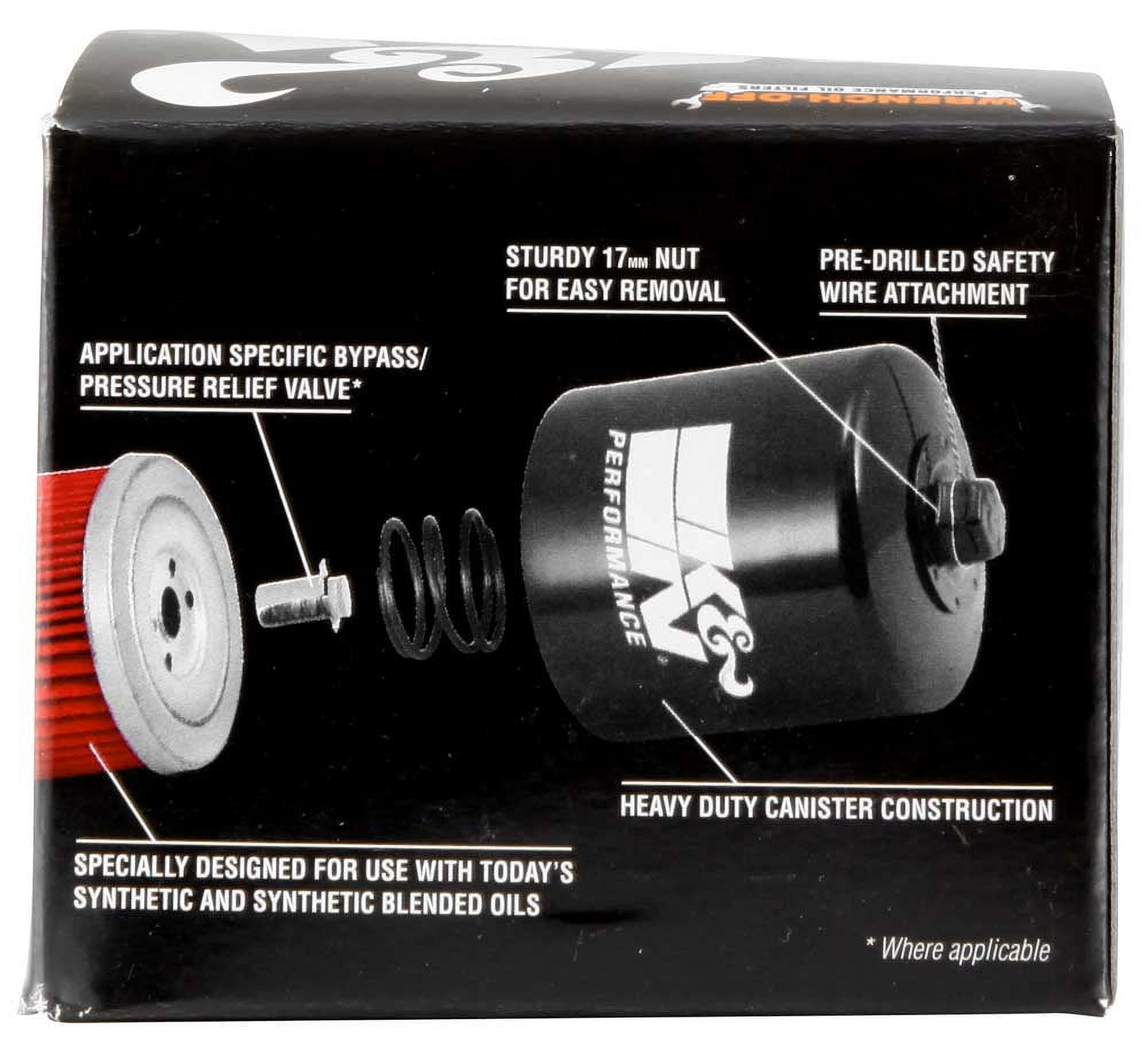 K&N Powersports Oil Filter (Premium Engine Protection, High Flow Rate, KN-164) a6go7