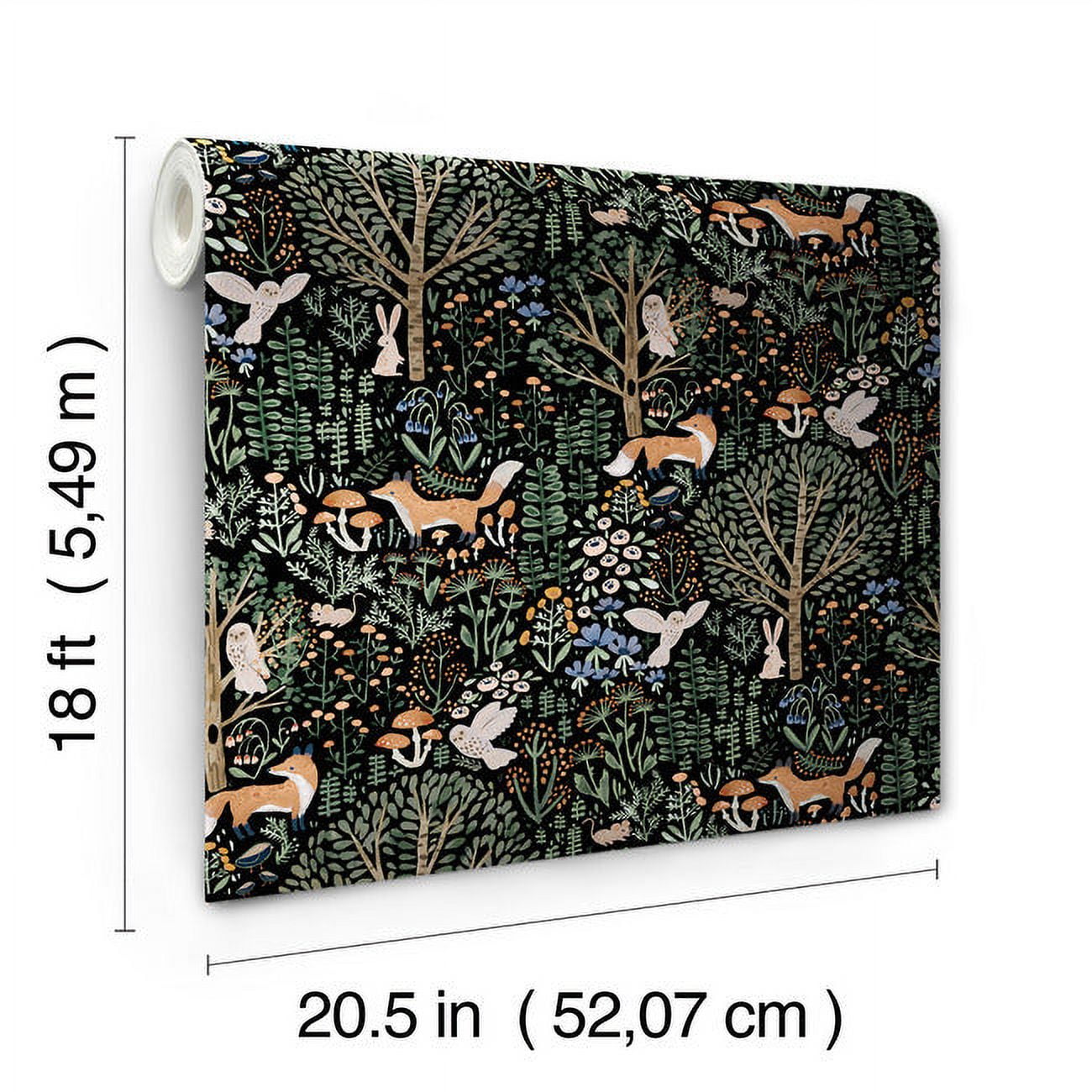 RoomMates Clara Jean Folklore Forest Peel & Stick Wallpaper (Brown, 17 in x 16.5 ft) qyeto