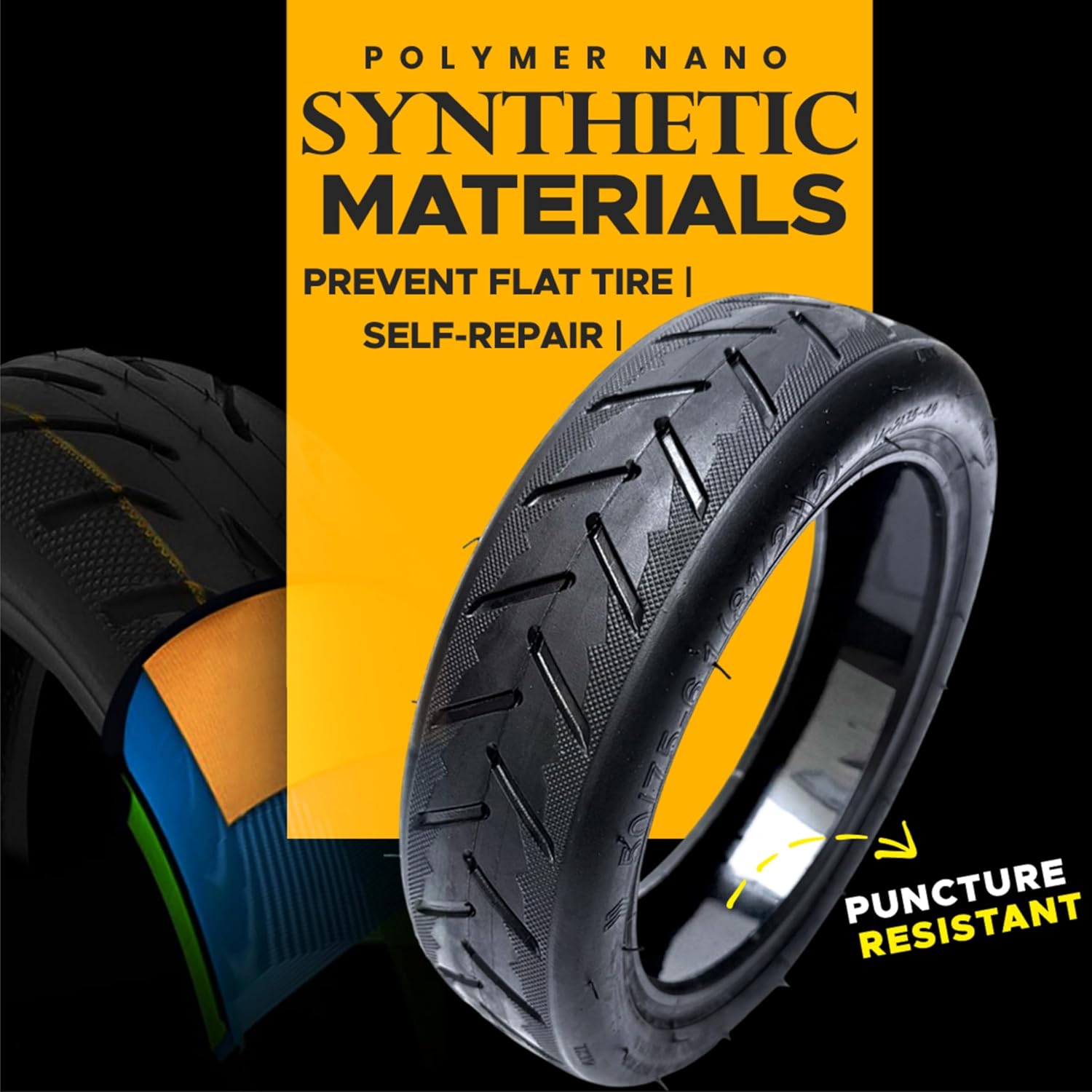 UGNE 8.5x2.0 Self-Sealing E-Scooter Tires, Puncture-Resistant Butyl Rubber Replacement (2-Pack, 8.5 in) x9js2