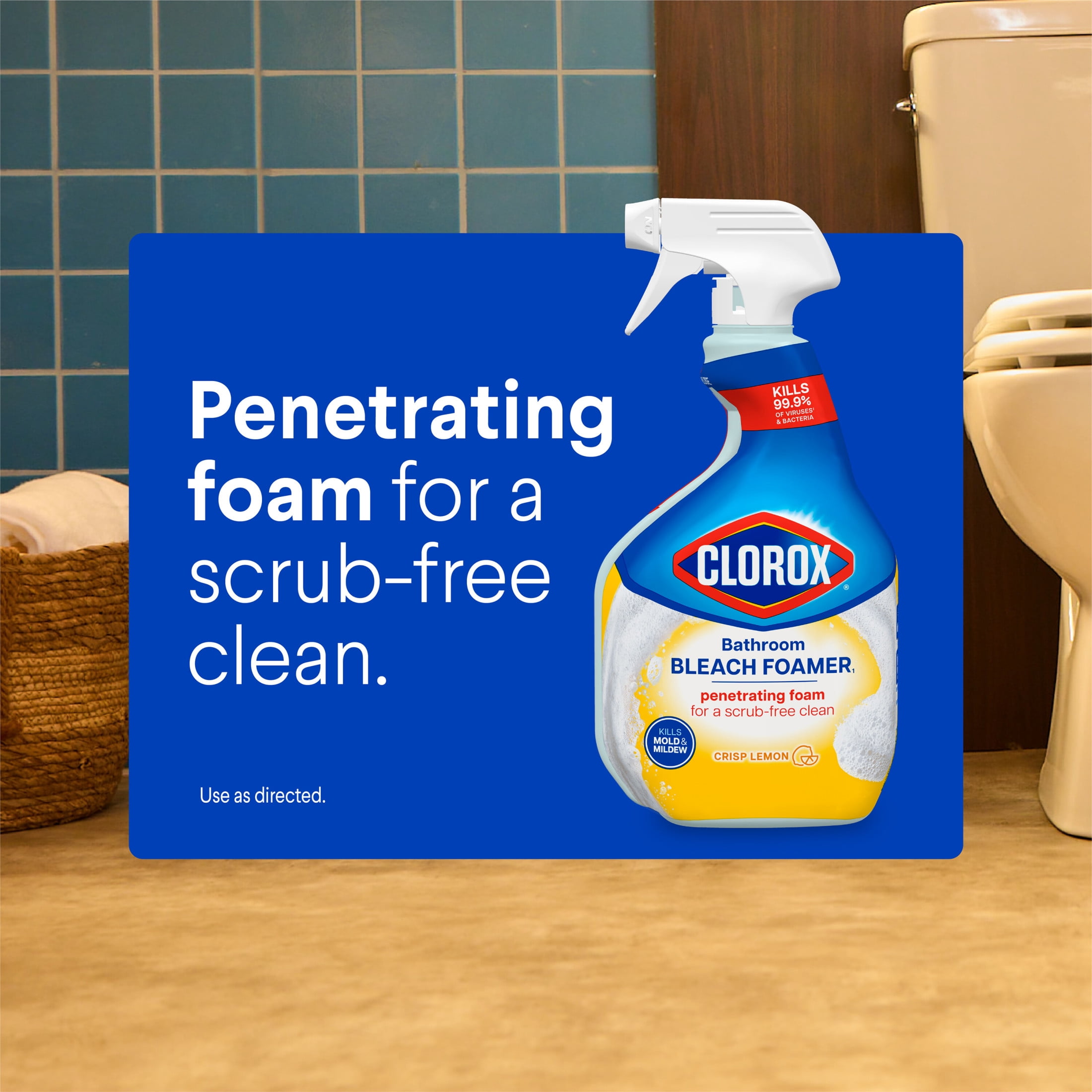 Clorox Bleach Foamer Bathroom and Shower Cleaner Spray, Crisp Lemon (30 fl oz) bsd1q