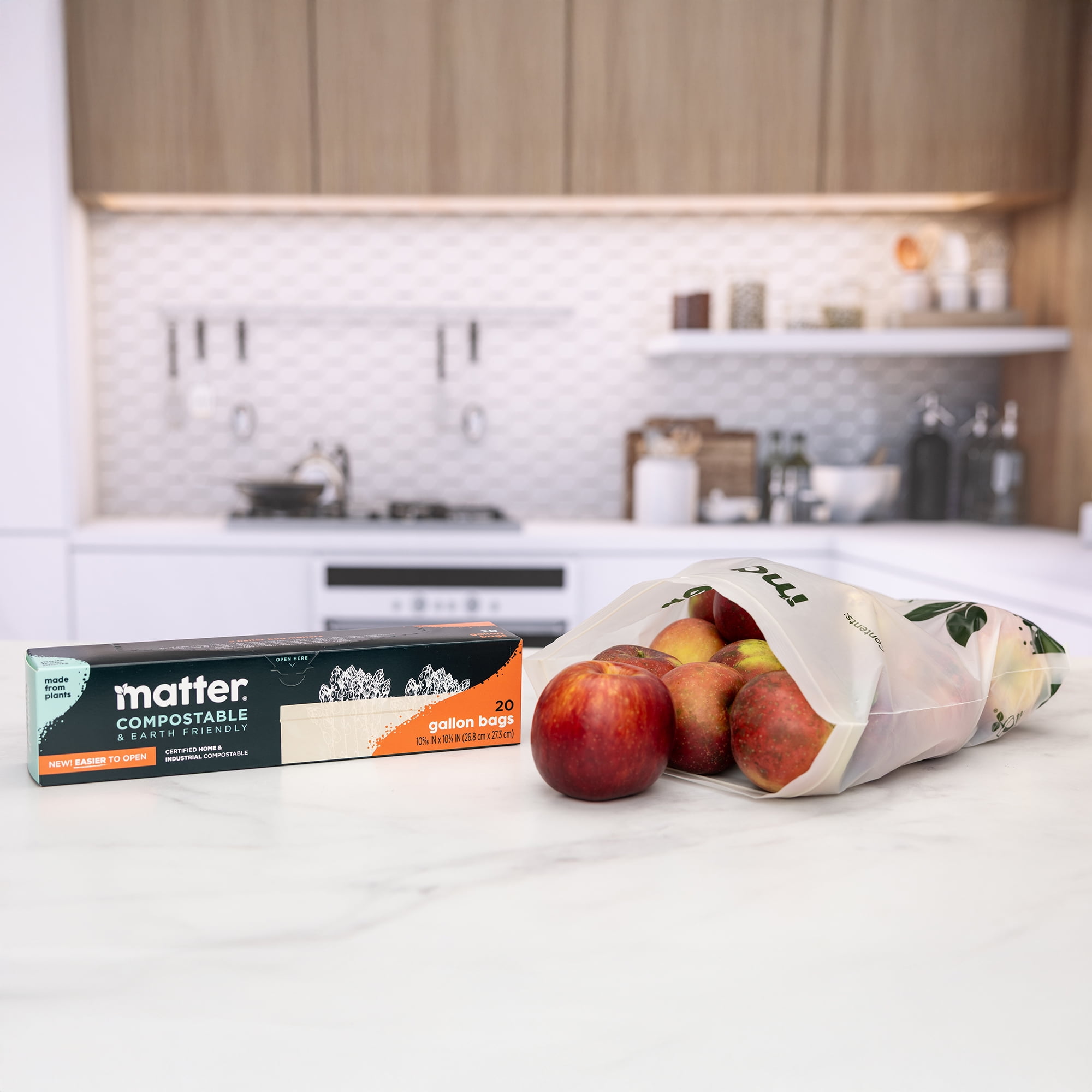 Matter Compostable Gallon Food Storage Bags (Clear, 60 Count) 2n41i