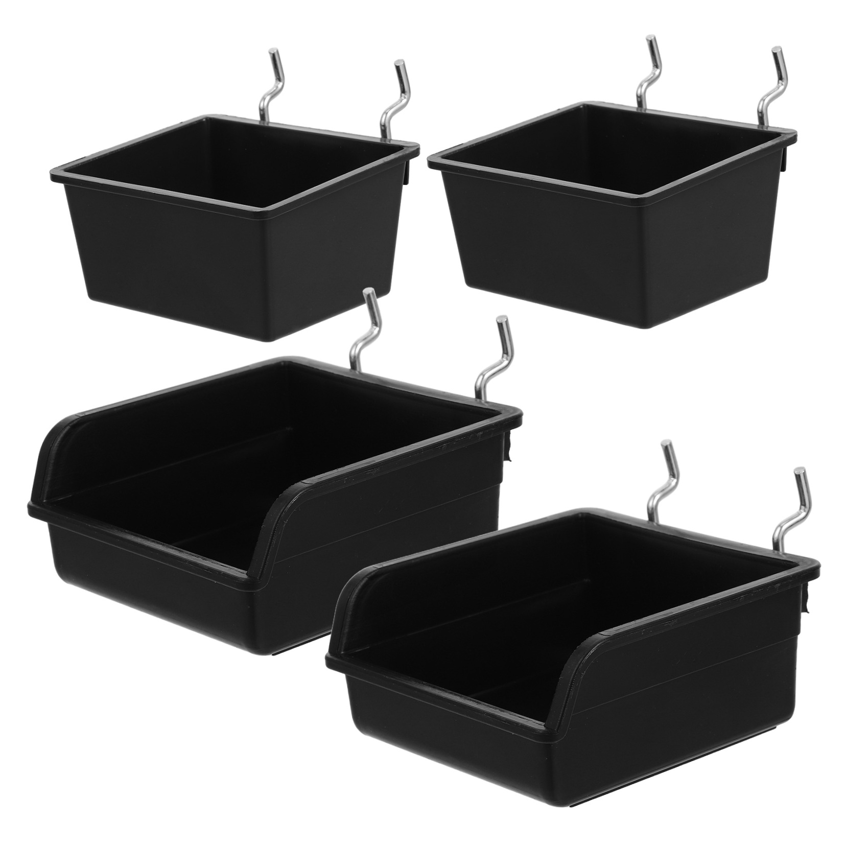 OATIPHO Pegboard Baskets and Tool Organizer Set for Garage Wall Storage (Black, 4-Piece Set) q9nby