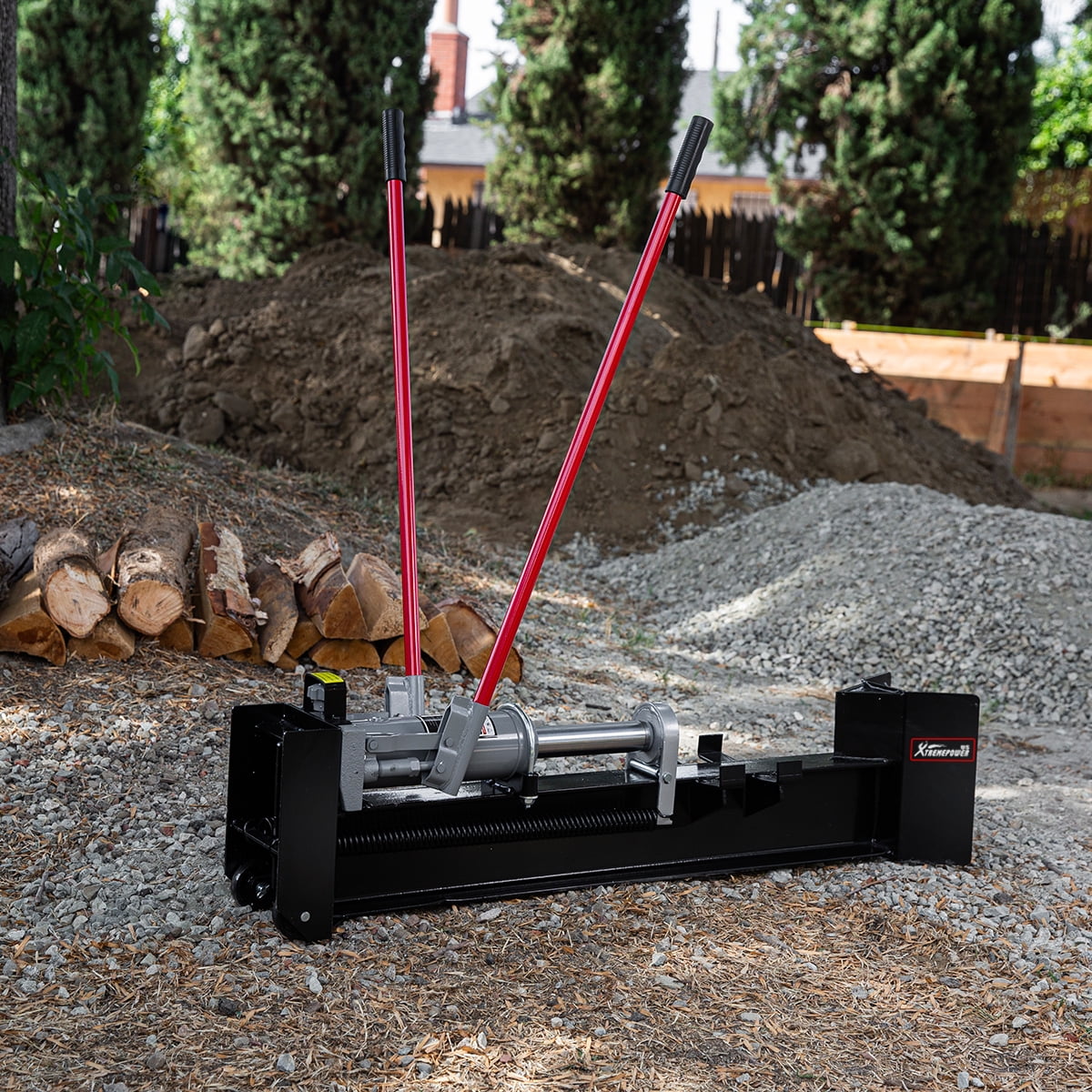 XtremepowerUS Hydraulic Log Splitter, 12 Ton Manual Wood Splitting Tool with Steel Beam and Wheels (1 Pack) p0an7