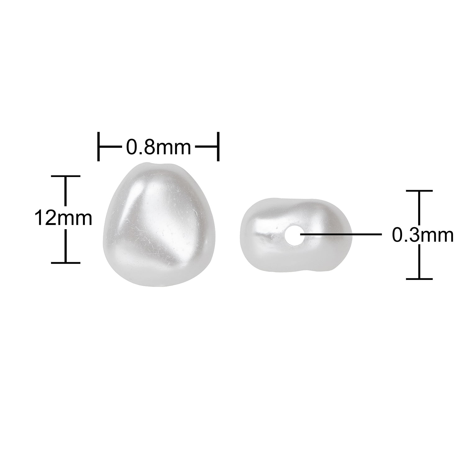 Cousin DIY Faux Keshi Pearl Bead Strand for Jewelry Making (White, 7.5 in, 17 Pieces) rpwd7
