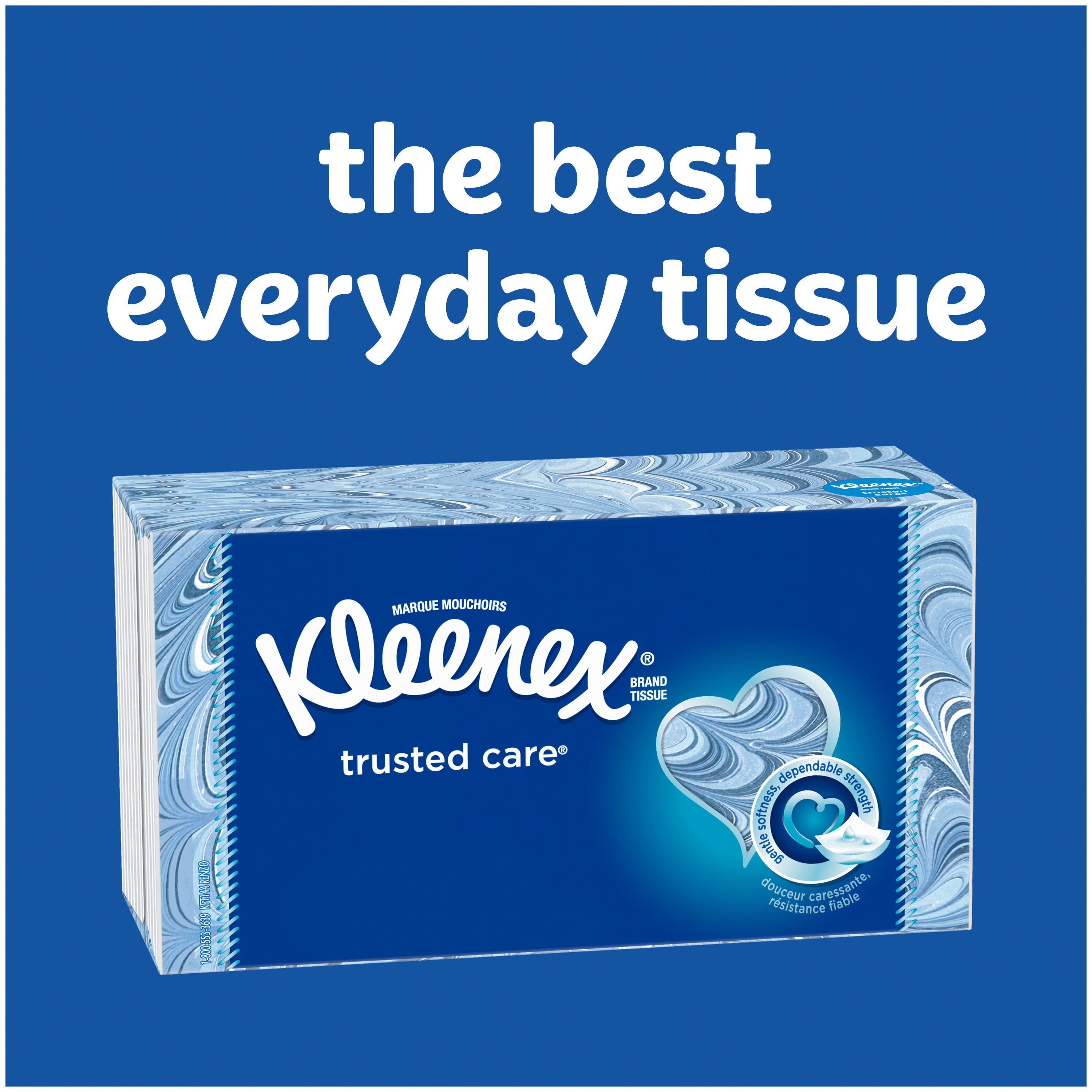 Kleenex Trusted Care Everyday Facial Tissues, 2-Ply Soft & Absorbent Paper Tissues (White, 6 Flat Boxes, 864 Total Tissues) 33nbe