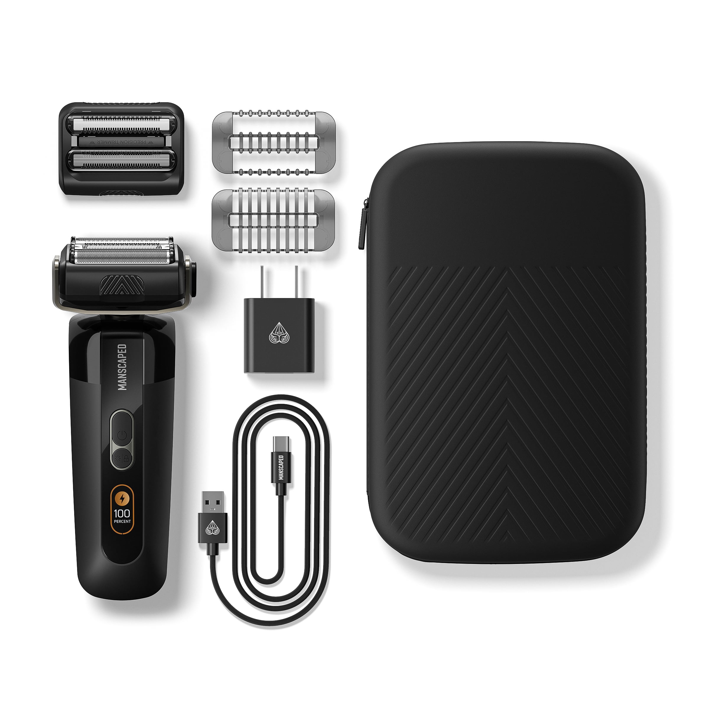 MANSCAPED The Chairman PRO Electric Foil Face Shaver with SkinSafe Technology (Black, 1 Count) r5xeg