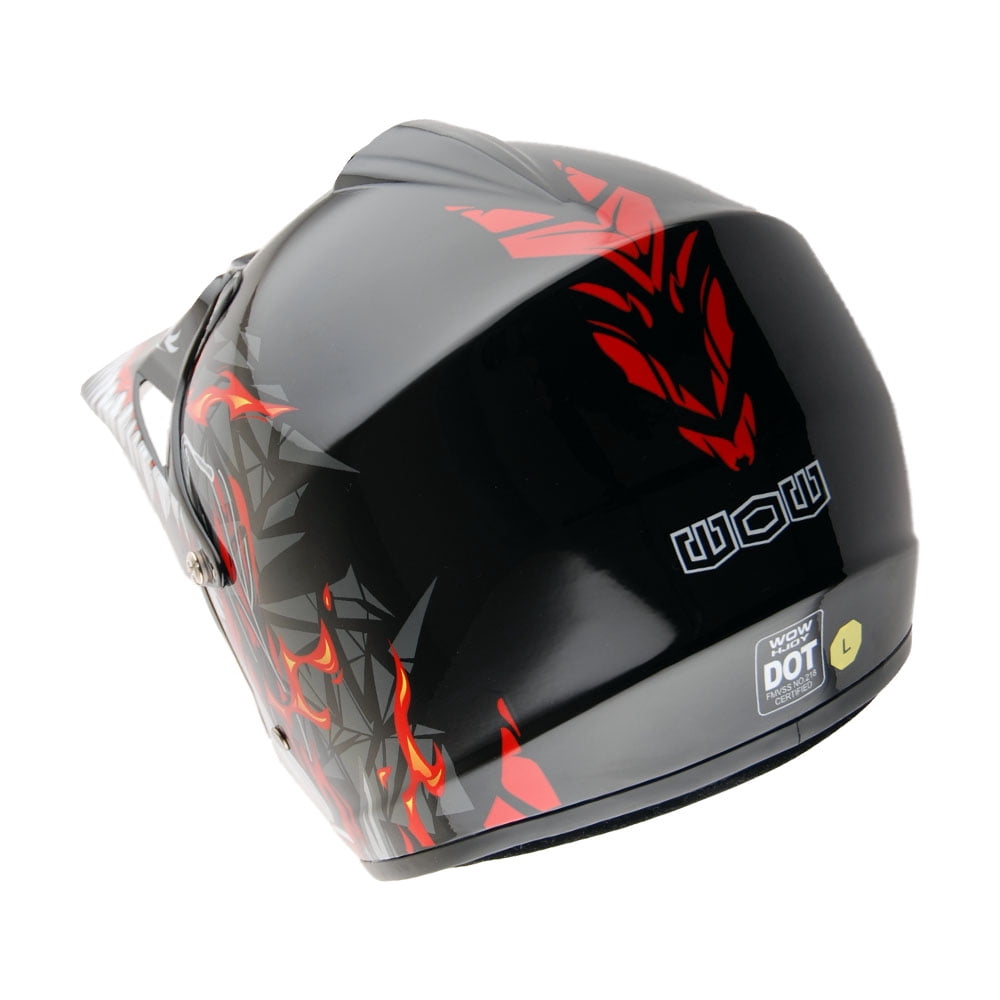 Wow! Youth Motocross Helmet for BMX ATV Dirt Bike Racing (Red, Small) 6icta