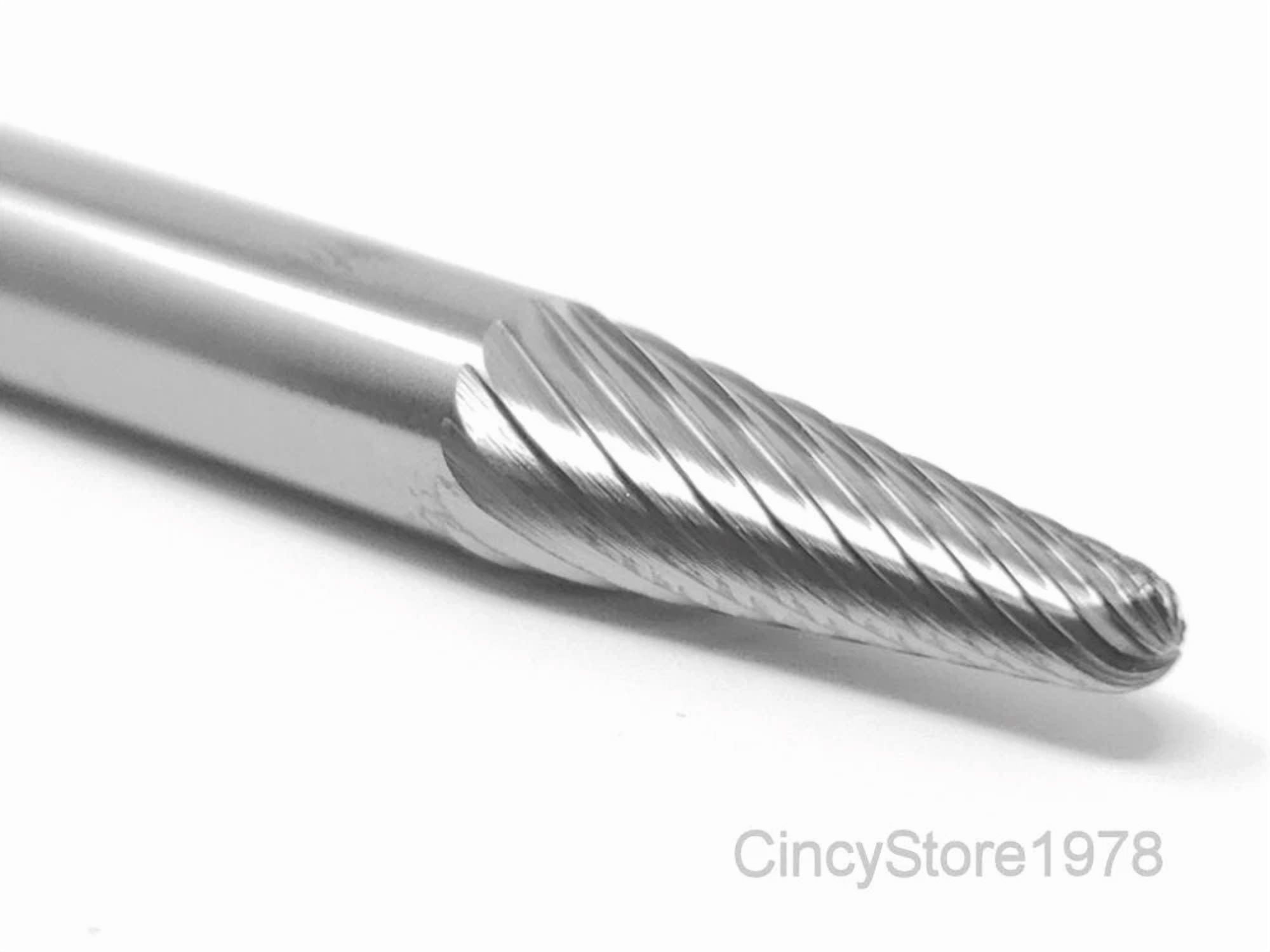 KLYNE Sl1S 14 Degree Taper Radius Carbide Burr Die Grinder Bit (1/4 in Shank) jv6qs