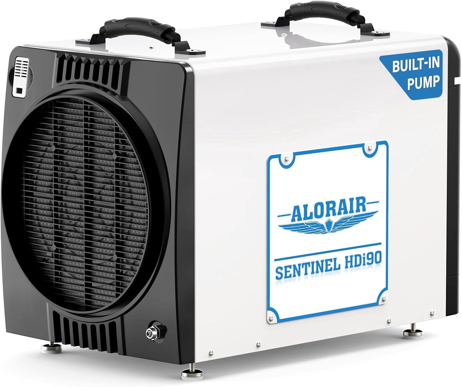 AlorAir Commercial Dehumidifier for Basement and Crawl Space with Built-in Pump and Drain Hose (White, 198 PPD) heqtw