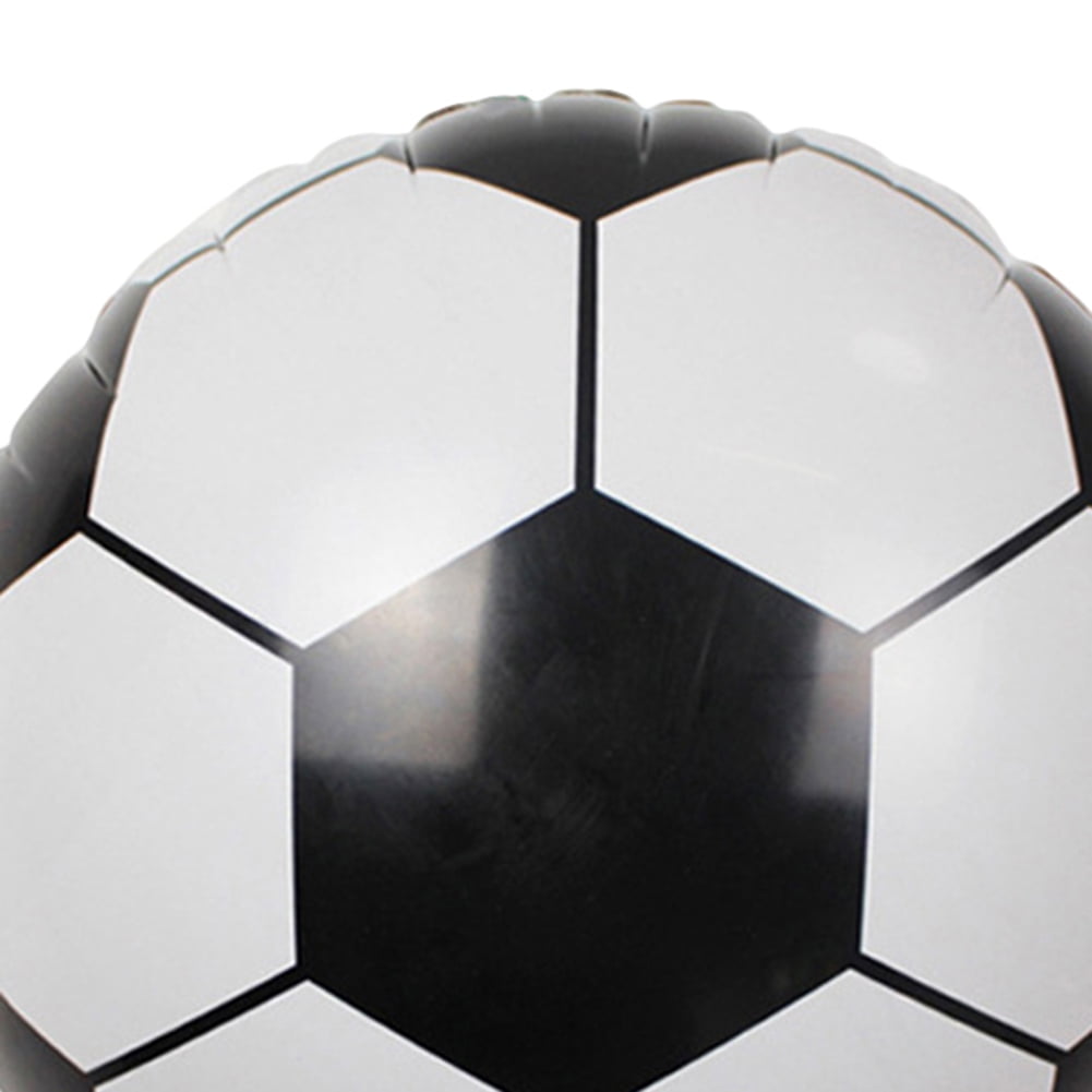 Hevirgo Round Foil Soccer Ball Balloons for Sports Theme Party Decorations (Black and White, 5 Pack) 8chdc