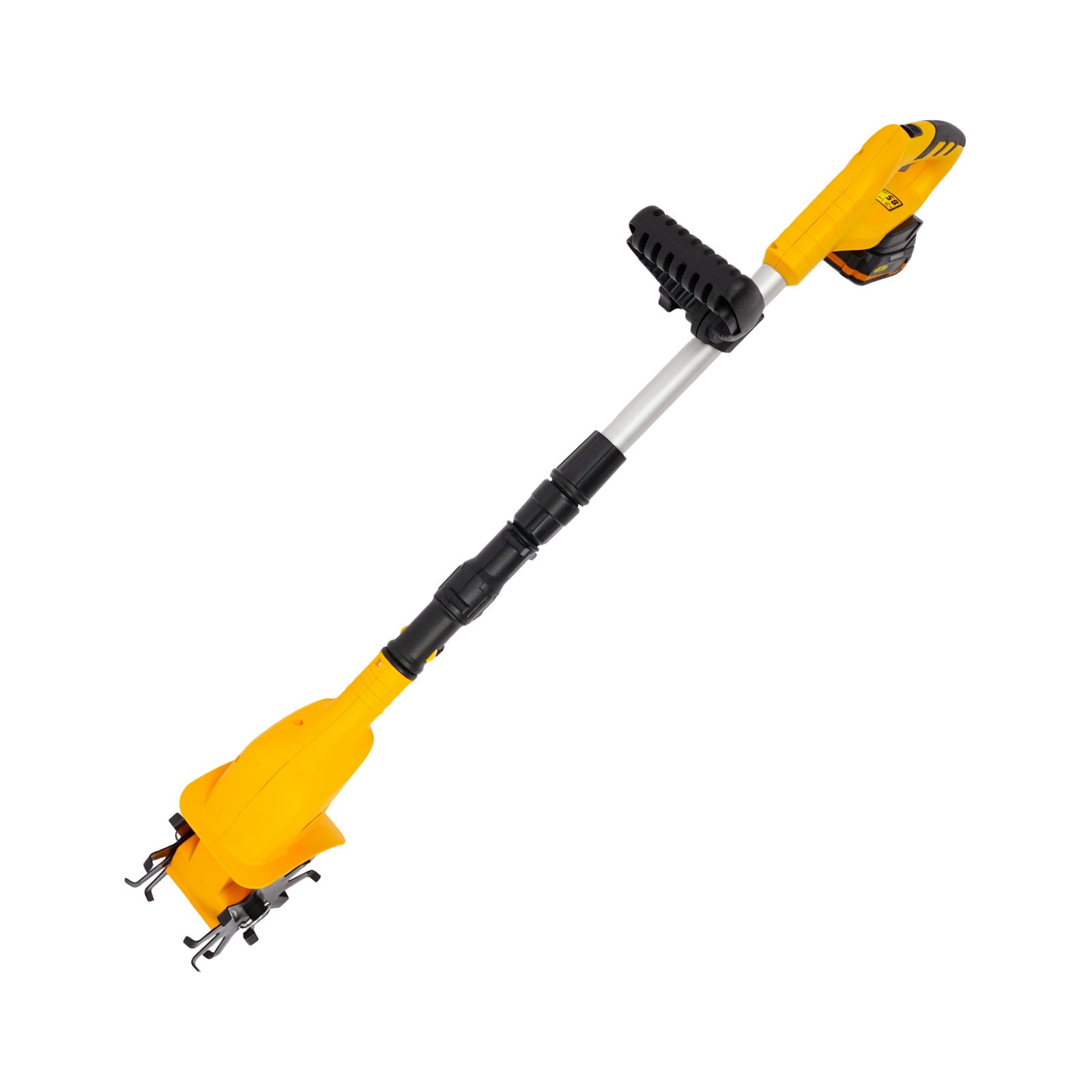 Generic Cordless Electric Tiller Cultivator, 20V Battery Powered Garden Rototiller with Adjustable Handle (Yellow, 8.38 lb) uhp6r