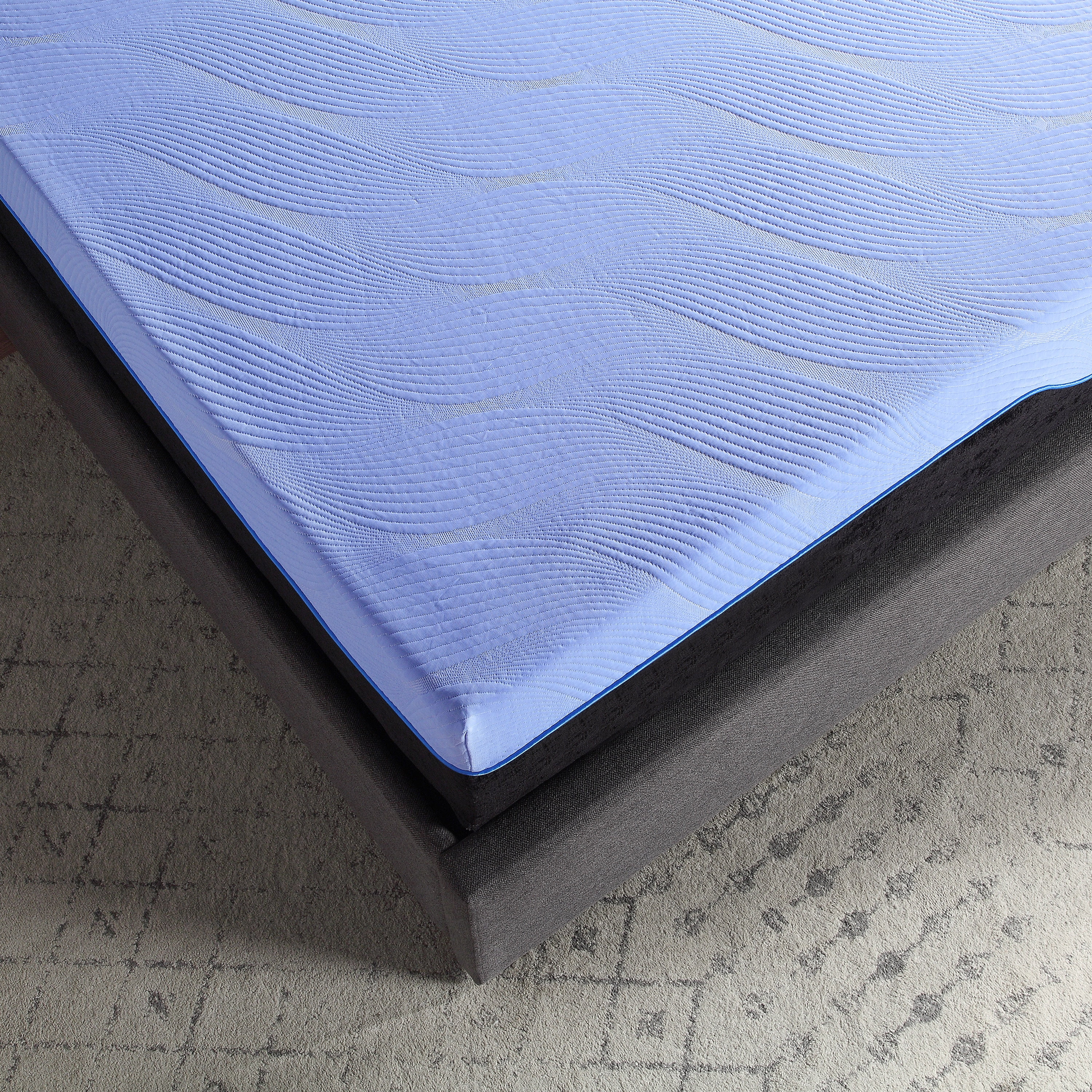 Bridgevine Home 12 inch Refresh Flex Top Hybrid Cooling Latex Foam and Coil Mattress (Blue, Queen Size) 1y0b3