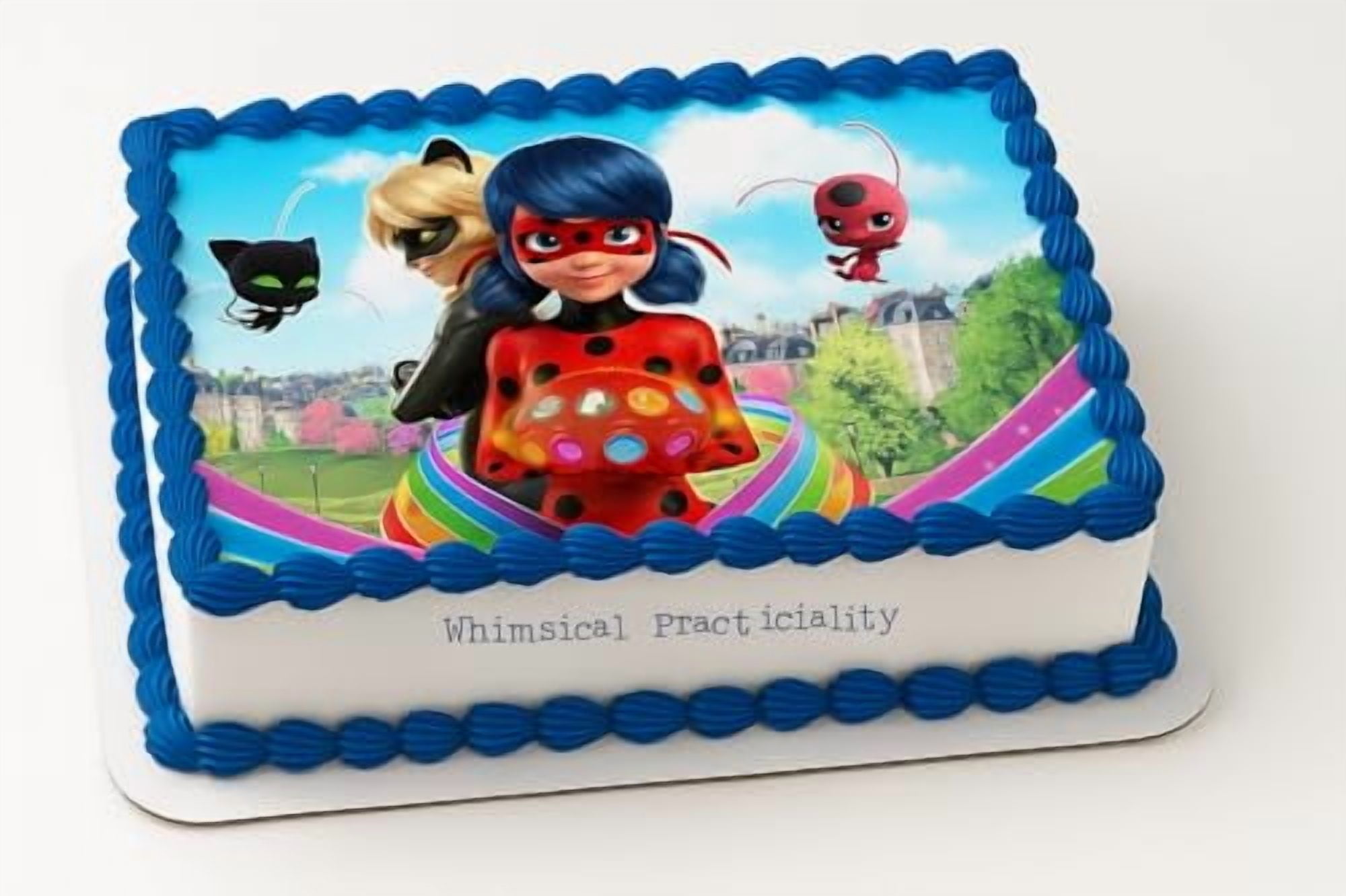 Whimsical Practicality Miraculous Ladybug Cake Topper Set (Multicolor, 1/4 Sheet) yauzs