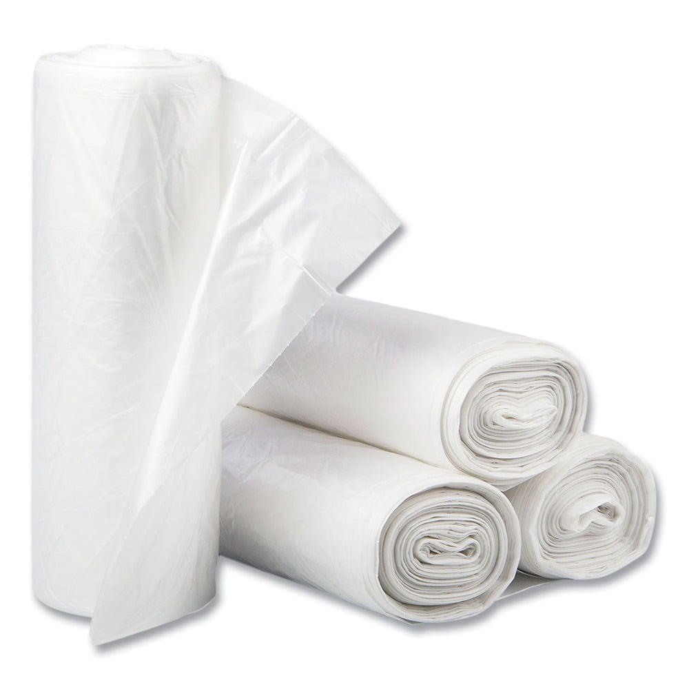 Inteplast High-Density Interleaved Trash Bags, Heavy-Duty Leak-Resistant Liners (Clear, 60 Gallon, 200 Count) 949d6