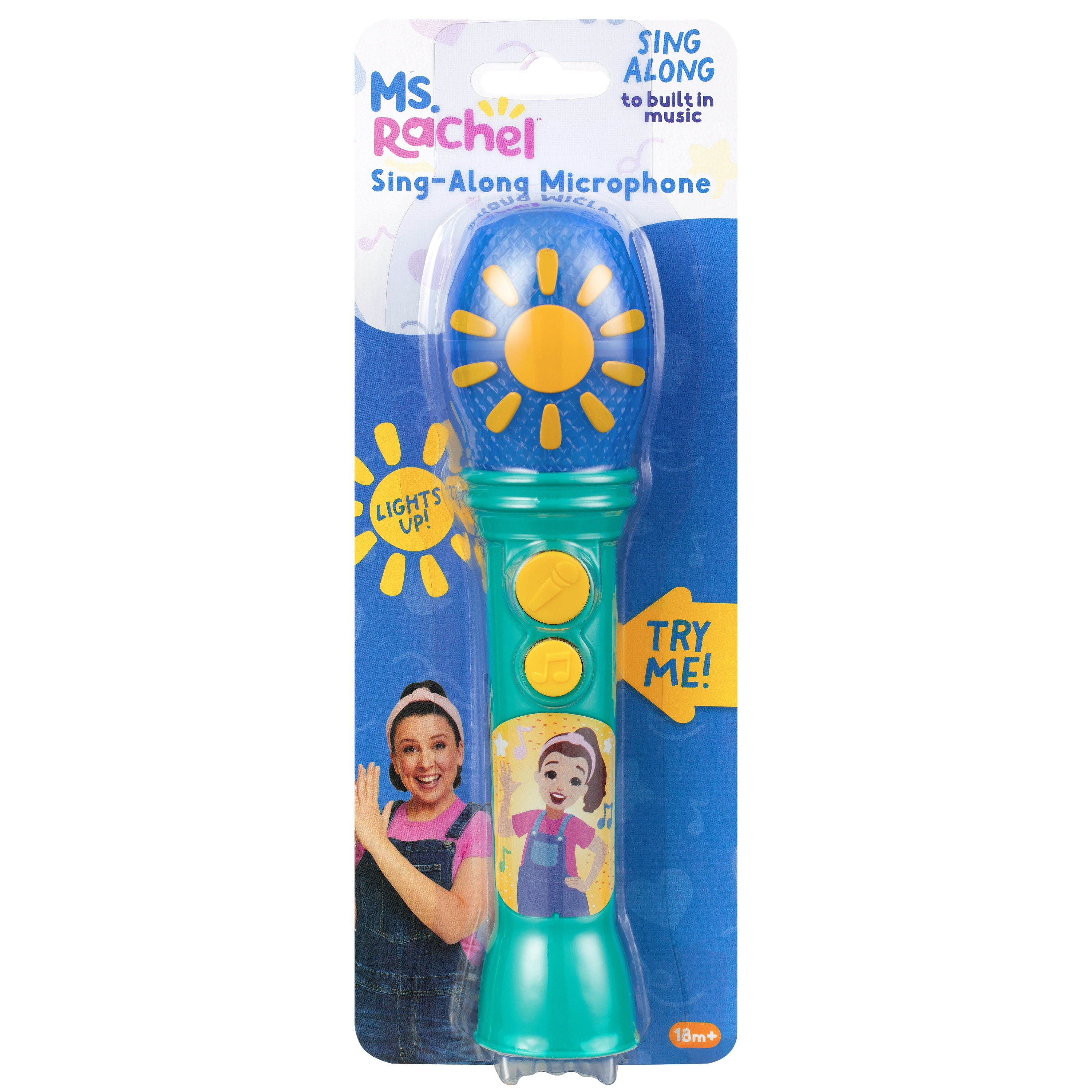 Ms. Rachel Sing Along Microphone with Built-in Music and Flashing Lights (Blue) boequ