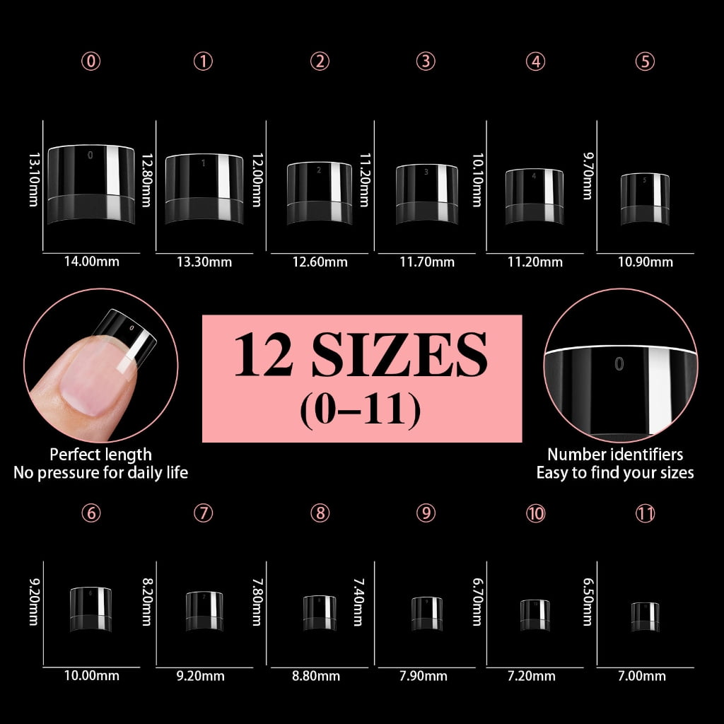 ROZYARD Clear Nail Tips for Acrylic Nails, Soft Gel Half Cover Tips (Clear, 600 Count) 7ogeb