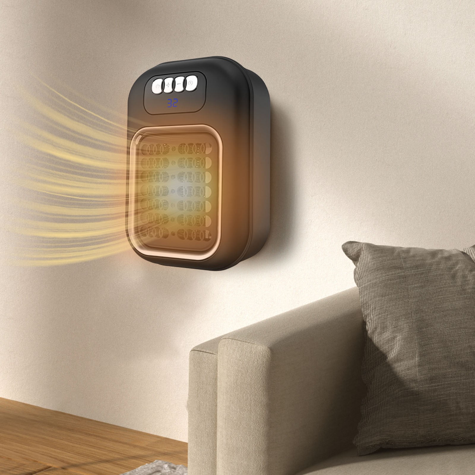 GBSELL 600W Mini Space Heater with Thermostat, Portable Electric Heater for Office and Bedroom (Black, 1 Unit) 4gqui