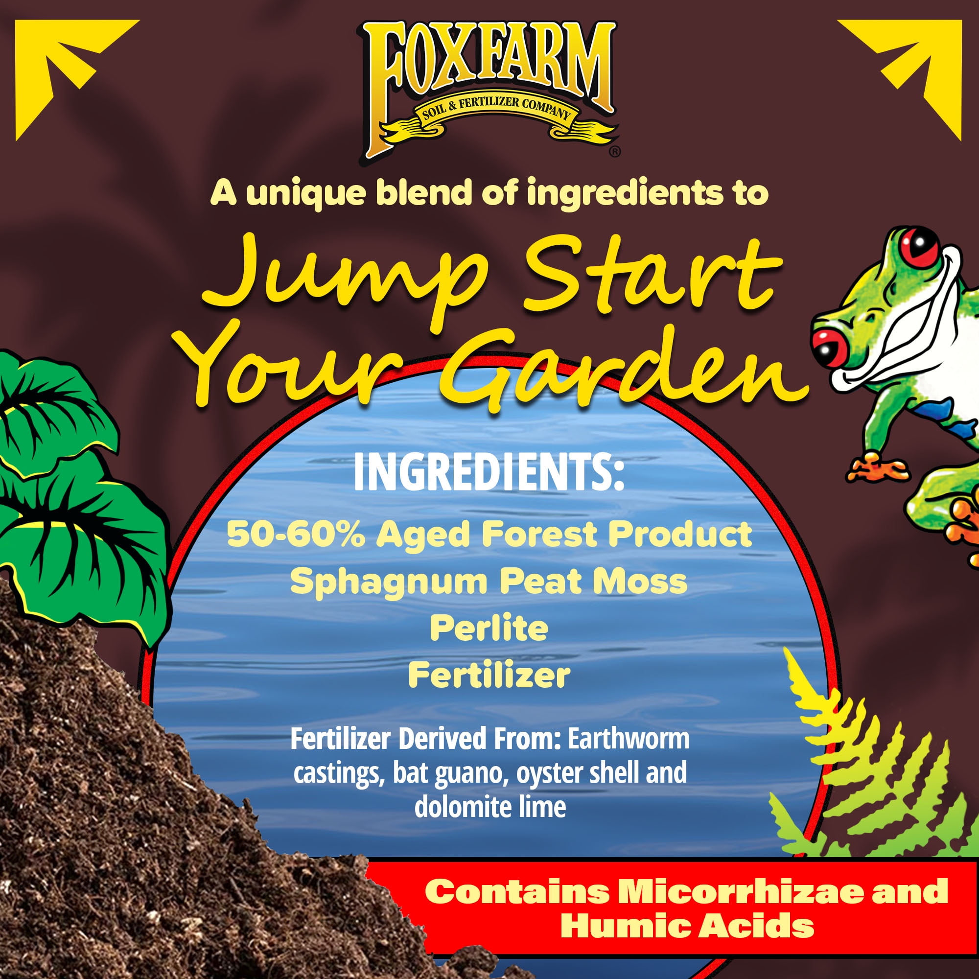 Hydrofarm Happy Frog Potting Soil, Nutrient-Rich Organic Garden Mix with Excellent Drainage (2 cu ft) 6aow5