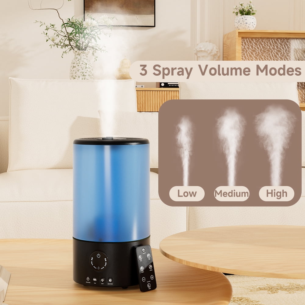 MotorGenic Cool Mist Humidifier for Bedroom and Nursery, Quiet Ultrasonic Air Humidifier with 360° Nozzle and LED Night Light (White, 0.85 gal) 5ztuq