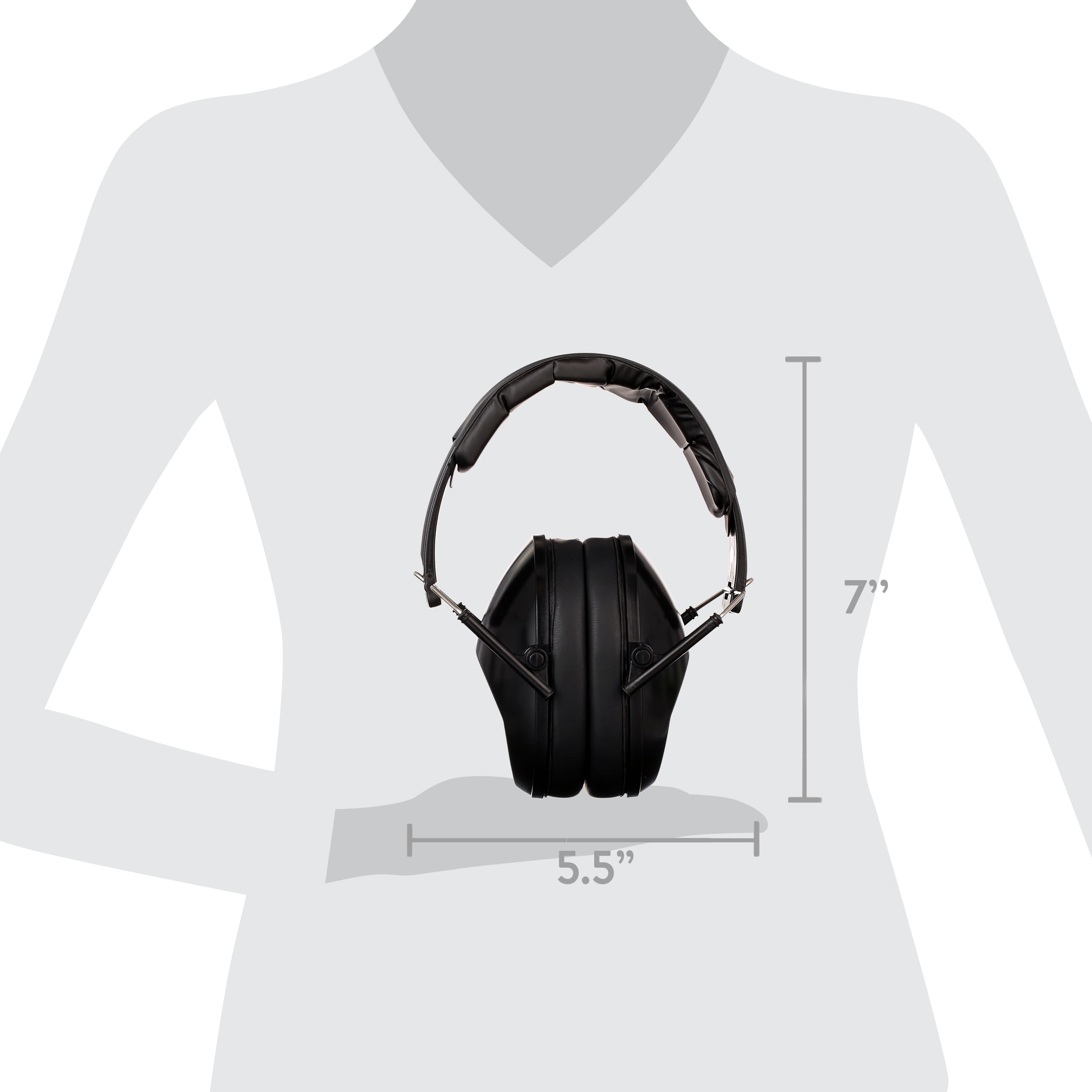 Walker's Passive Earmuffs Noise Reduction Hearing Protection (Black, One Size) ab2nj