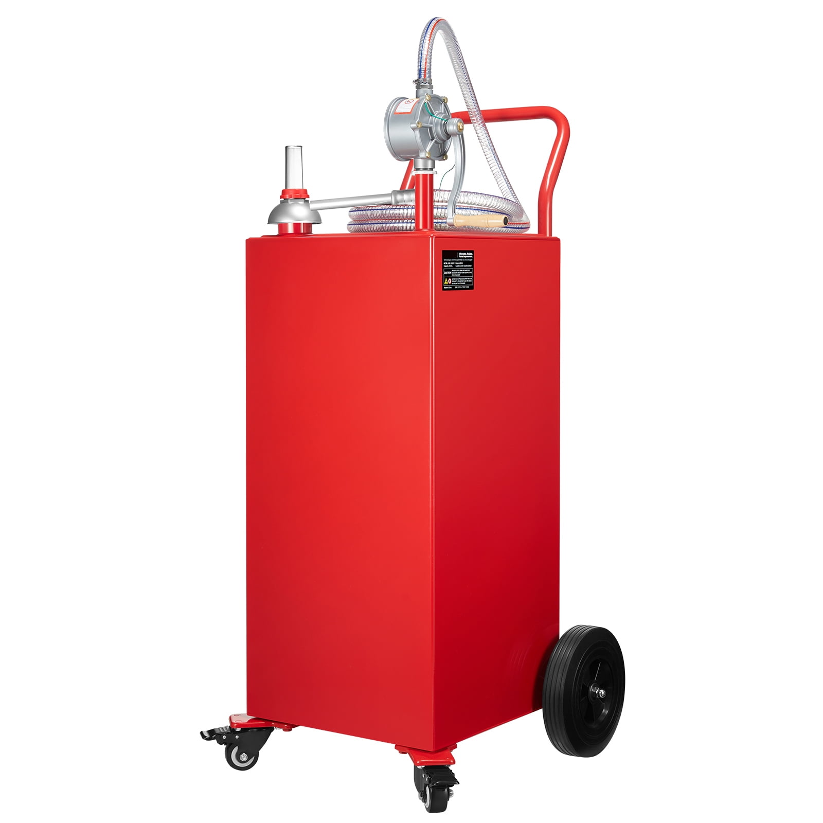 KFFKFF 40-Gallon Portable Fuel Storage Tank with Manual Pump (Red, 40 Gallon) 8y1bi