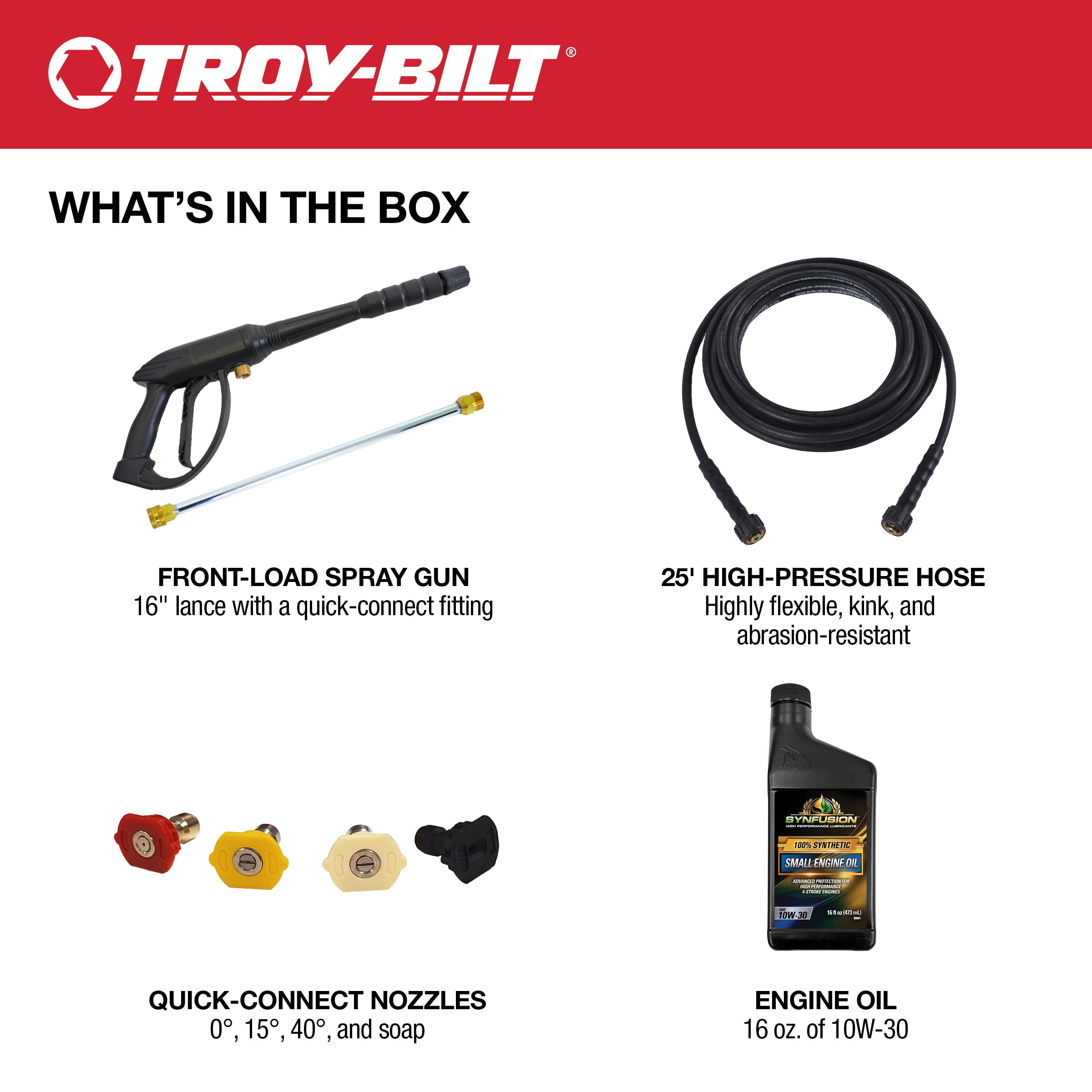 Troy-Bilt 3300 PSI 2.4 GPM Gas Pressure Washer with Axial Cam Pump and 4 Nozzles (1 EA) eieu3