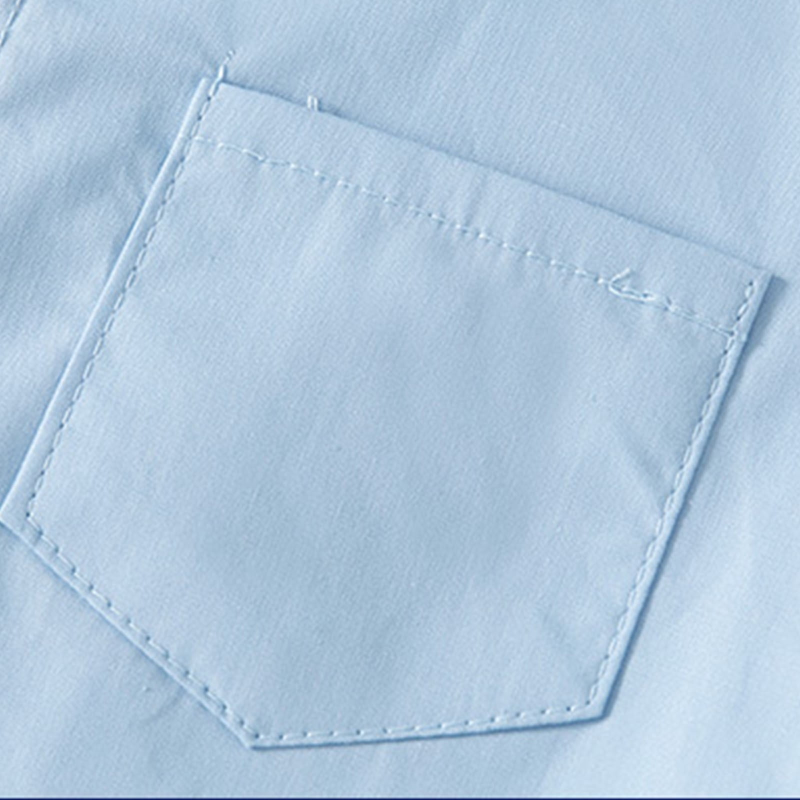 Tiijoy Toddler Boys Button Down Short Sleeve Shirt Breathable Cotton Casual Top (Blue, 2T-8) 4jms3