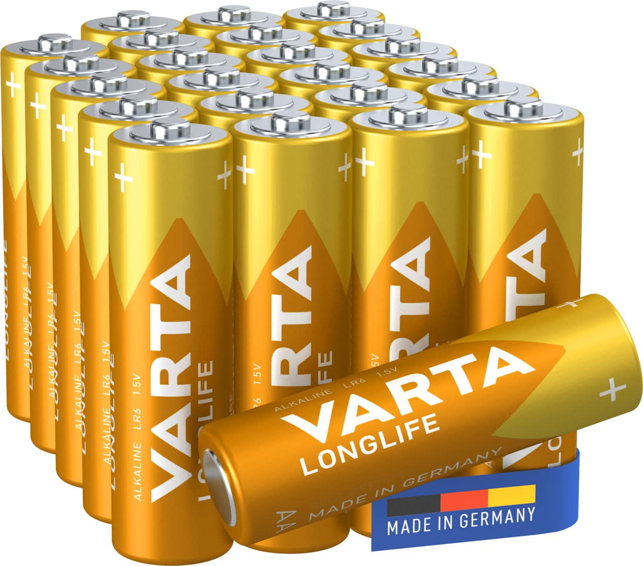 VARTA Longlife AA Alkaline Batteries (Long-lasting Power for Household Devices, 24-Pack) lzz2a
