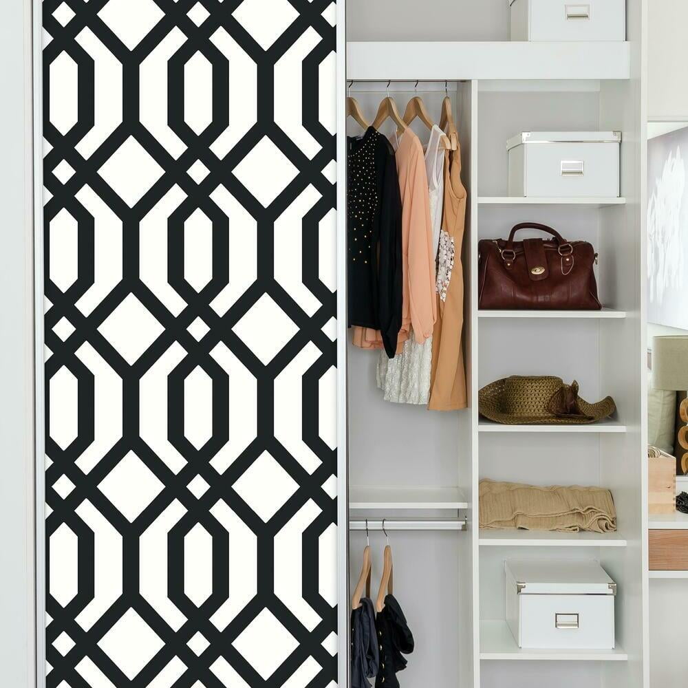 RoomMates Gazebo Lattice Peel and Stick Wallpaper (Blue, 20.5 in x 16.5 ft) 9reau