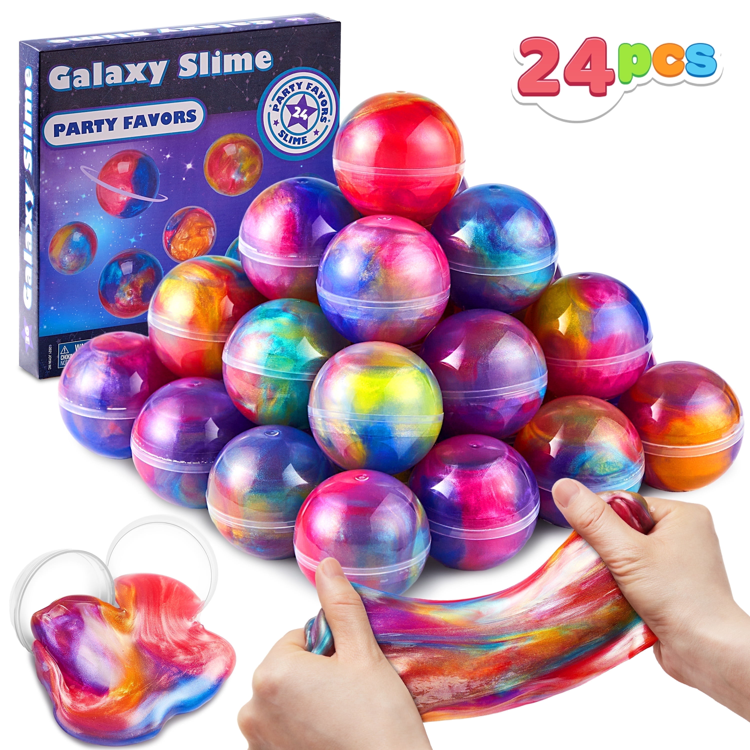 Joyfy Galaxy Slime Balls Sensory Activity Set (Multicolor, 24 Pieces) 7n5t4