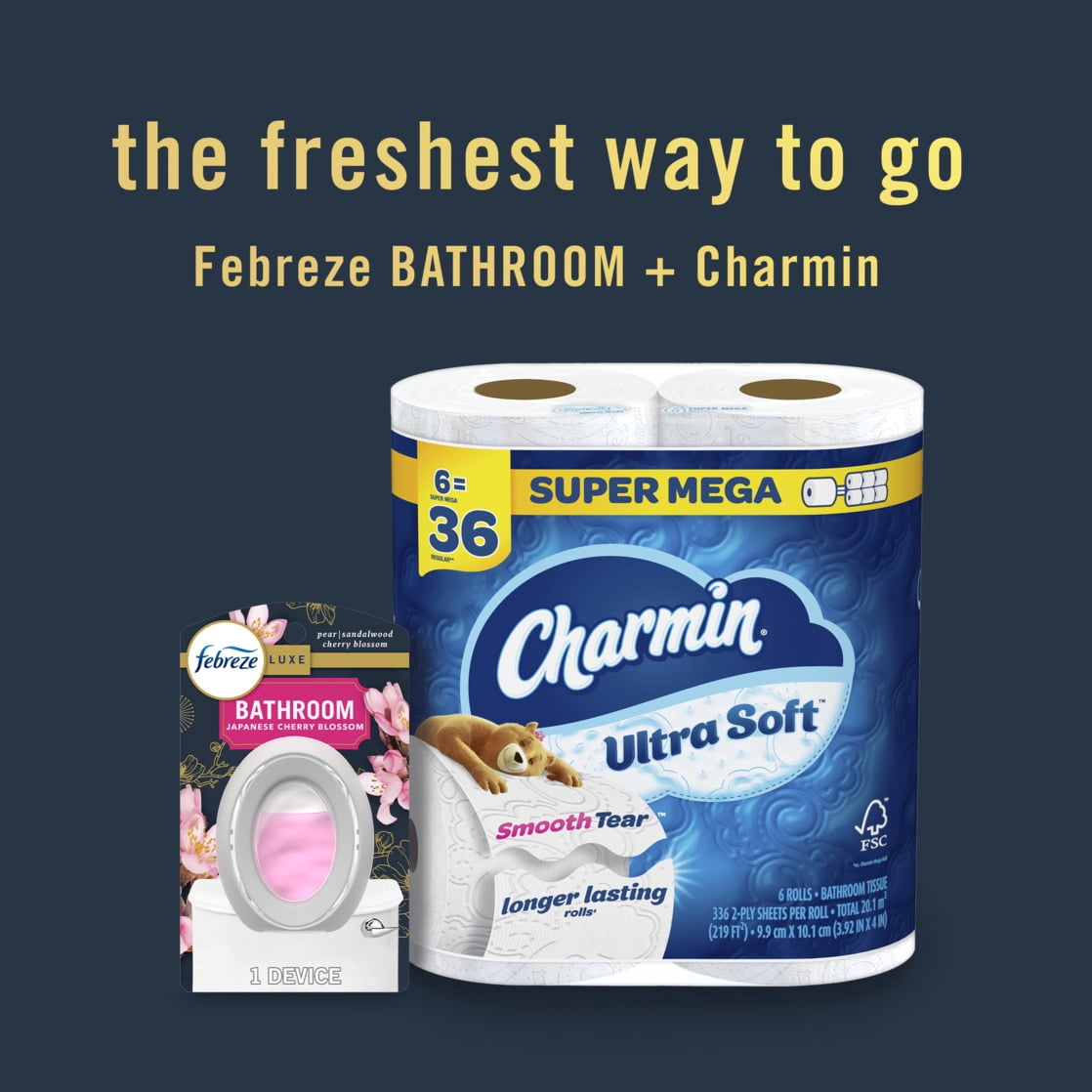 Febreze Bathroom Air Freshener Odor-Fighting Japanese Cherry Blossom Scent (2 Pack, 0.21 oz) ic8o2
