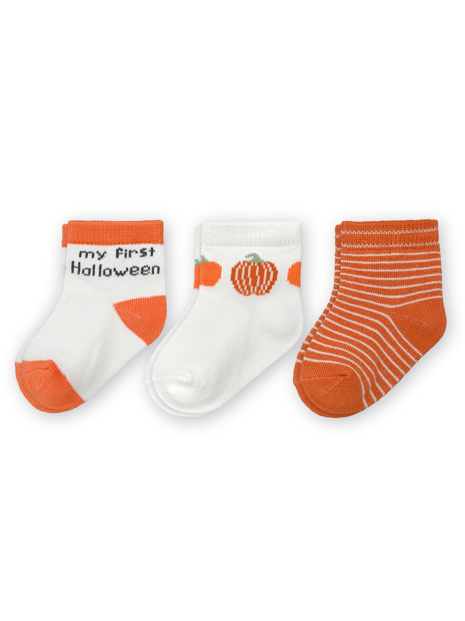 Carter's Child of Mine Infant Unisex Crew Socks Fall Themed Soft Cotton Blend (Multi-Color, 3 Pack, 0-6 Months) cr93t