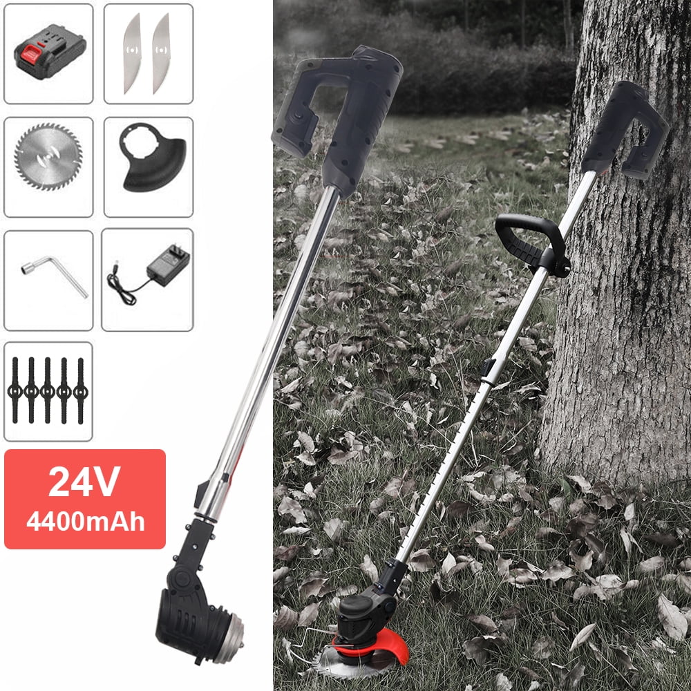 Paddsun Electric Cordless Grass String Trimmer and Lawn Edger with 24V Battery (24V, 2-Pack Battery) 2c9ef