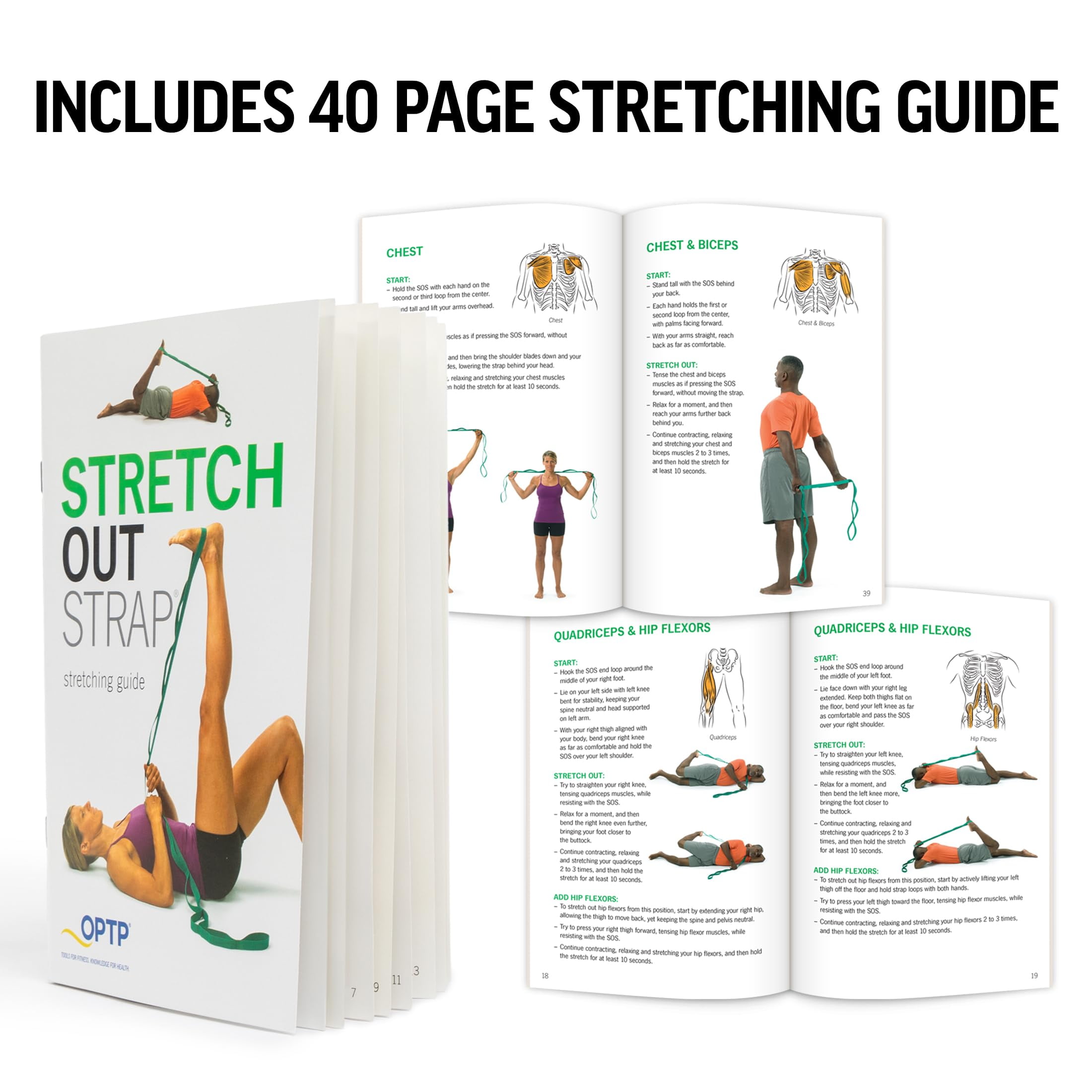 OPTP Original Stretch Out Strap for Physical Therapy and Yoga (Green, 6 ft) 6ykx7