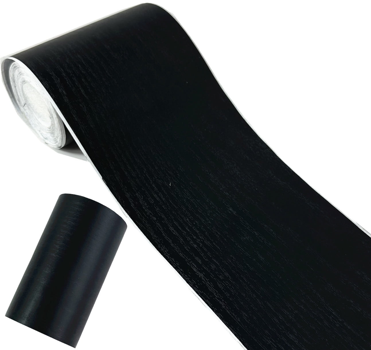 REDODCO Peel and Stick Wood Grain Wallpaper Border, Waterproof Self-Adhesive Decorative Wall Trim (Black, 3.9 in x 32.8 ft) eyred