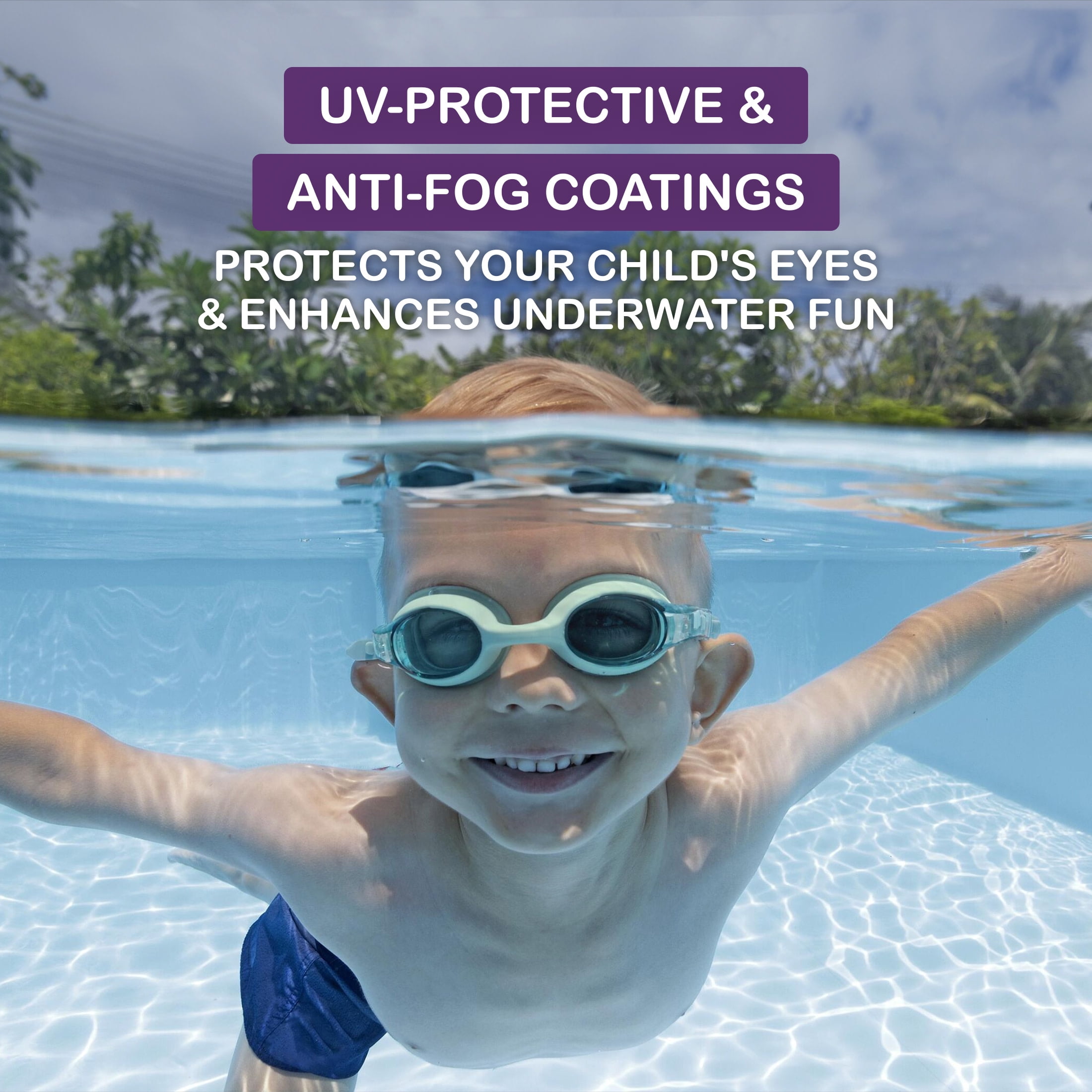 Puddle Jumper Child Swim Goggles, Anti-Fog UV Protection, Comfort-Fit Silicone Strap (Green, 1 Pair) 6w42b