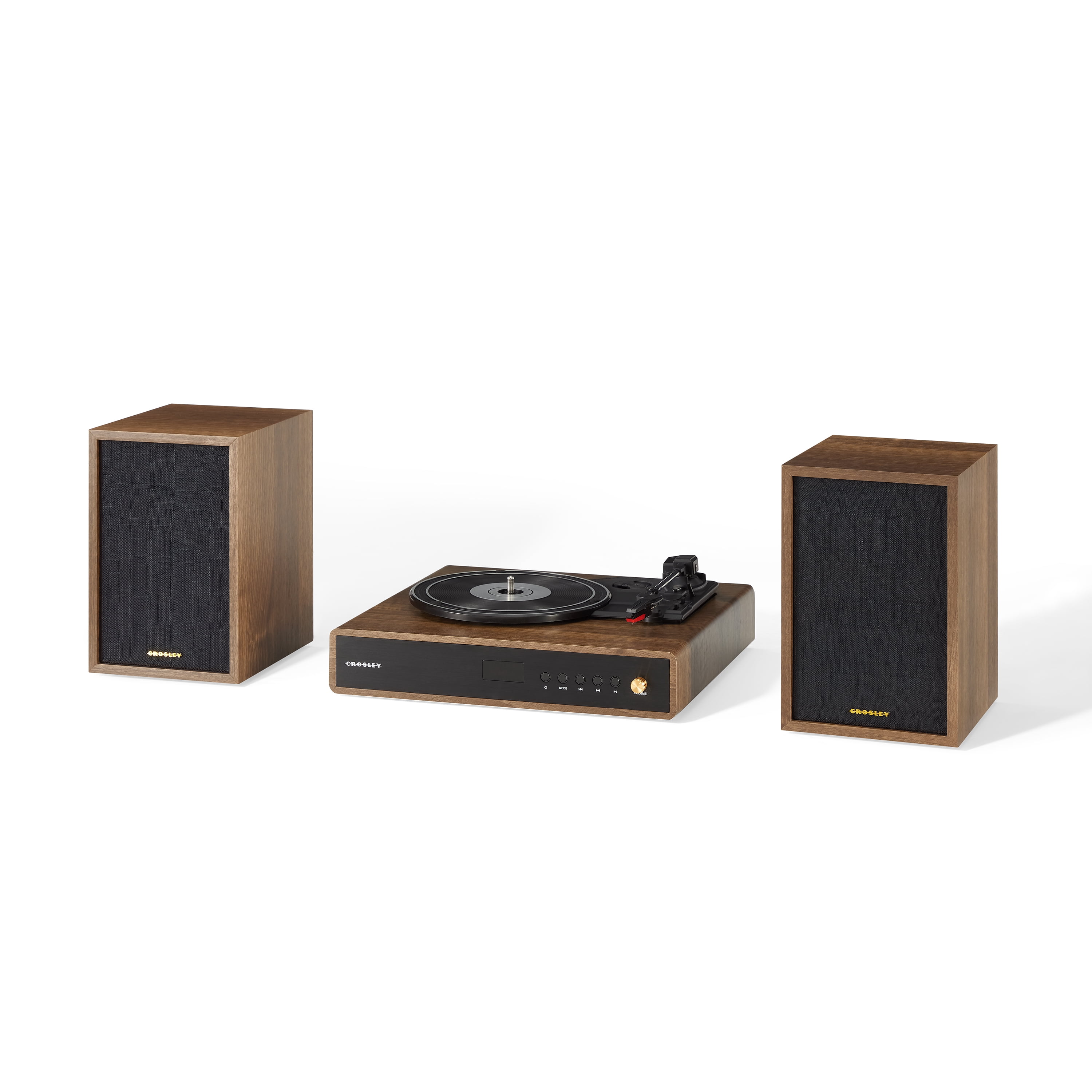 Crosley Alto Vinyl Record Player with Stereo Speakers and Wireless Bluetooth (Brown, 13.5 in x 12.25 in x 4.25 in) ly5wy