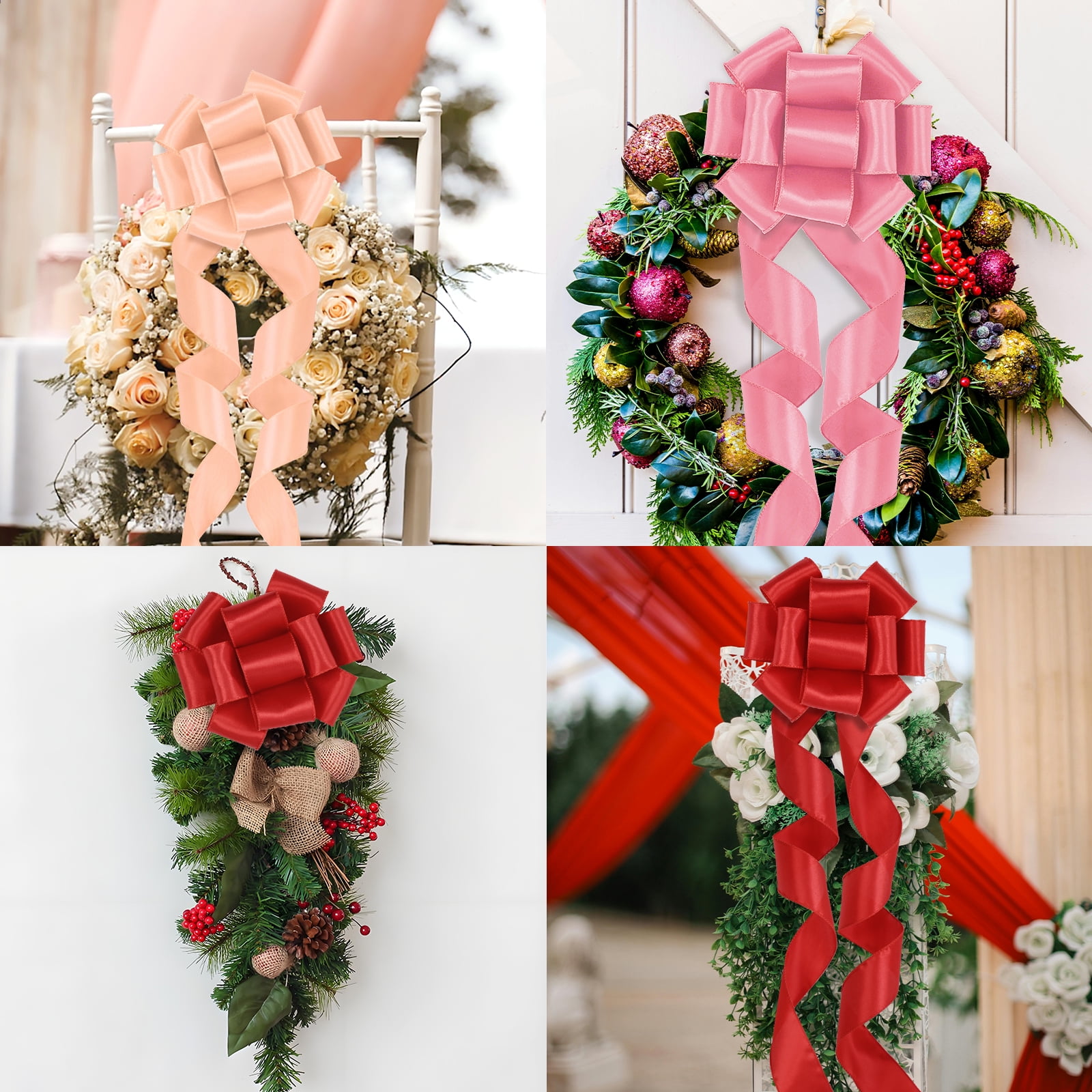 THEGLY Wired Satin Ribbon for Gift Wrapping and Holiday Decor (Pink, 2.5 in x 75 ft) chd8y