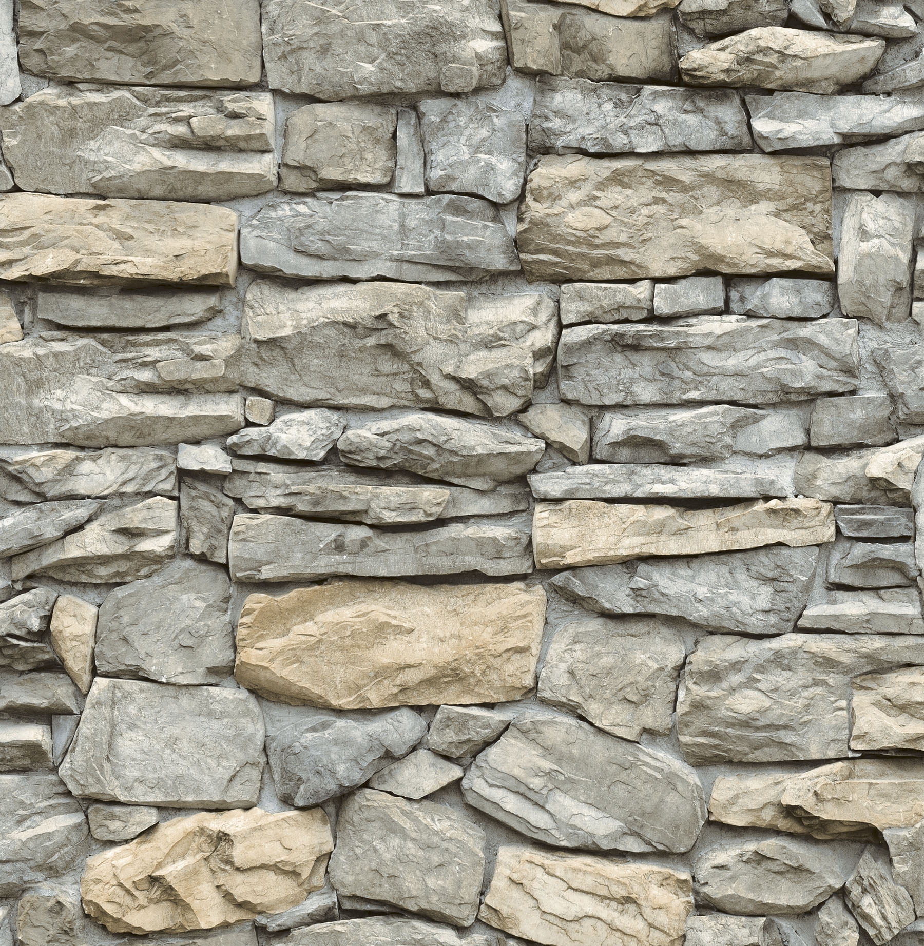 InHome Kilkenny Peel and Stick Vinyl Wallpaper, Realistic Stone Pattern, Removable Wall Decor (Grey, 216-in x 20.8-in) 42uhh