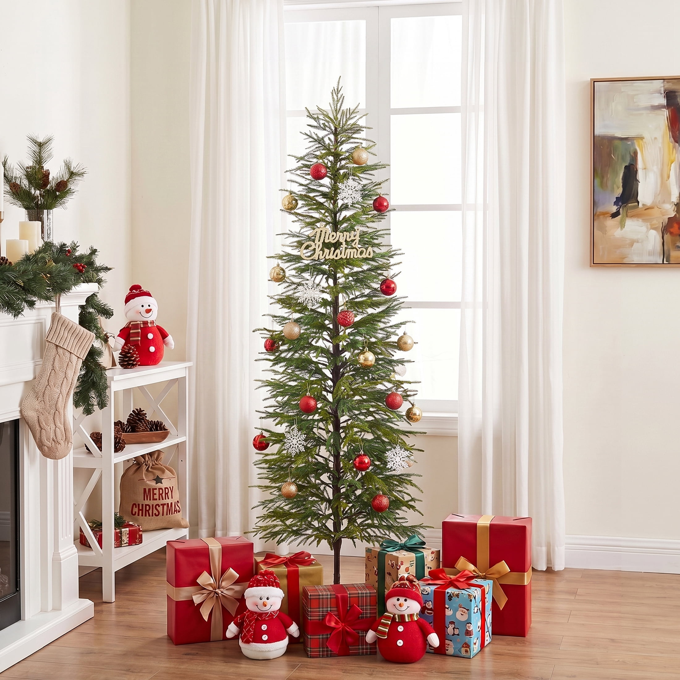 DR.Planzen Artificial Christmas Tree, Realistic Cypress Holiday Decor (Green, 6 ft) 3e5t9