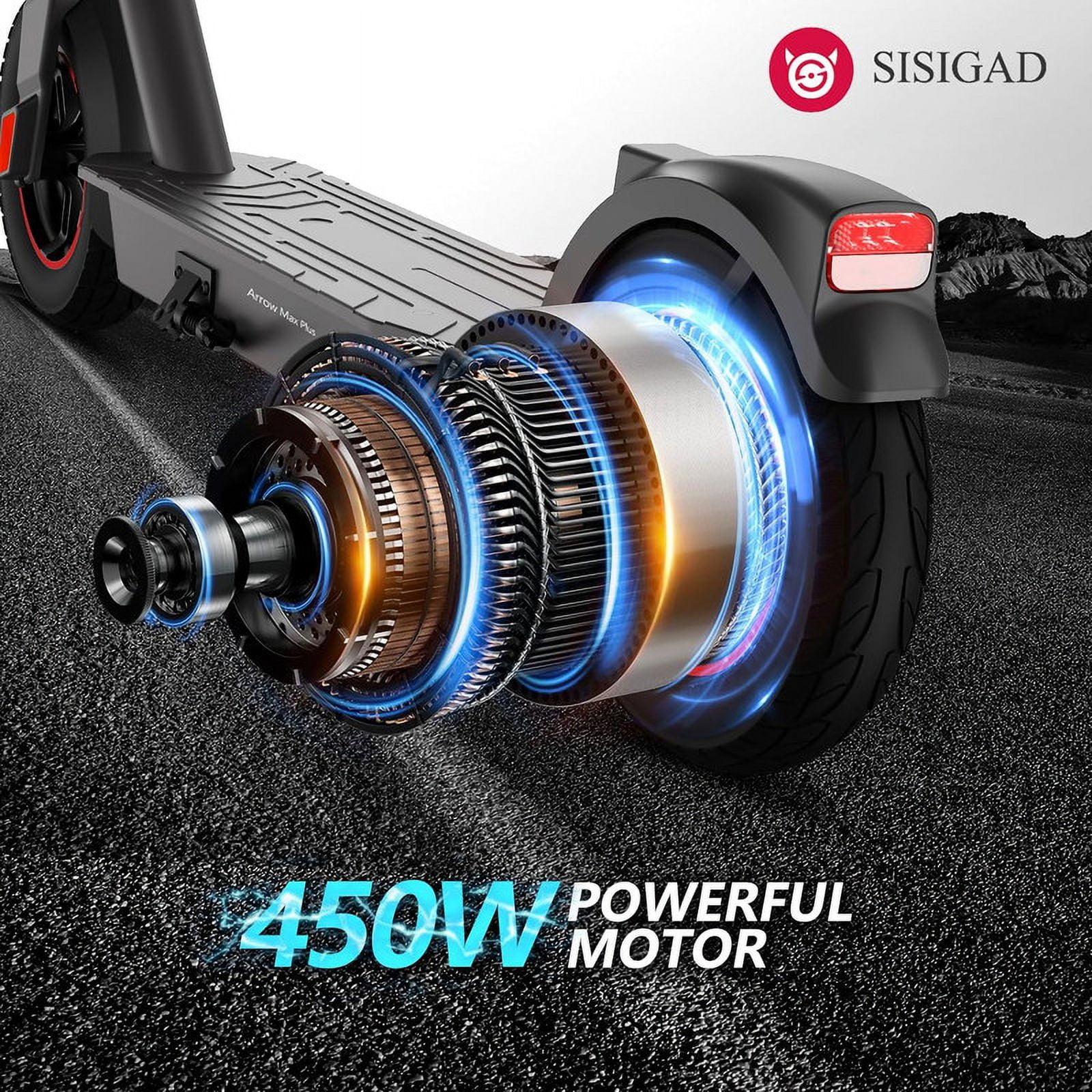 SISIGAD Electric Scooter for Adults, 500W Motor, 20 Mph Top Speed, 26 Miles Range, Portable Folding Commuting Scooter (Grey, 10 in Tires) 578cg