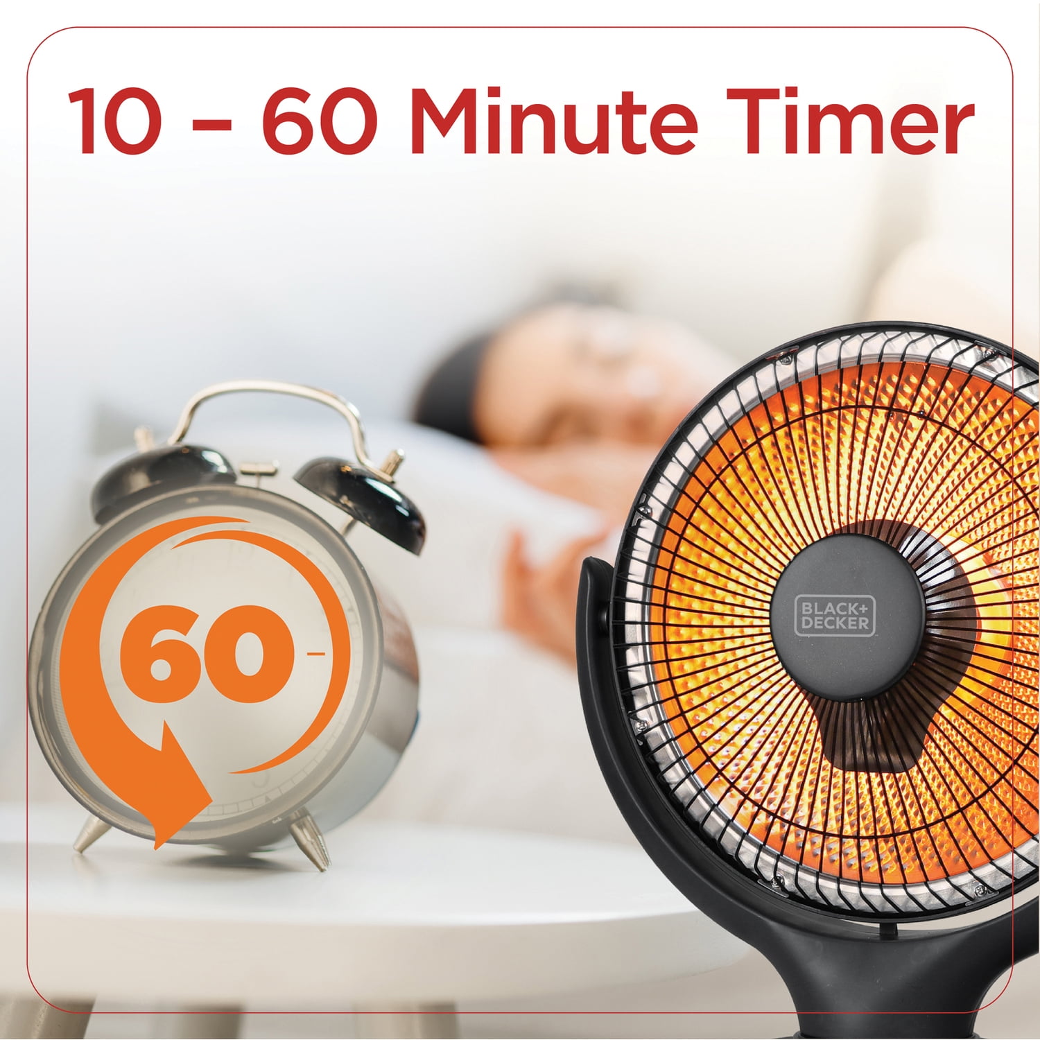 BLACK+DECKER Oscillating Radiant Dish Ceramic Heater (Black, 14 in) ywiil